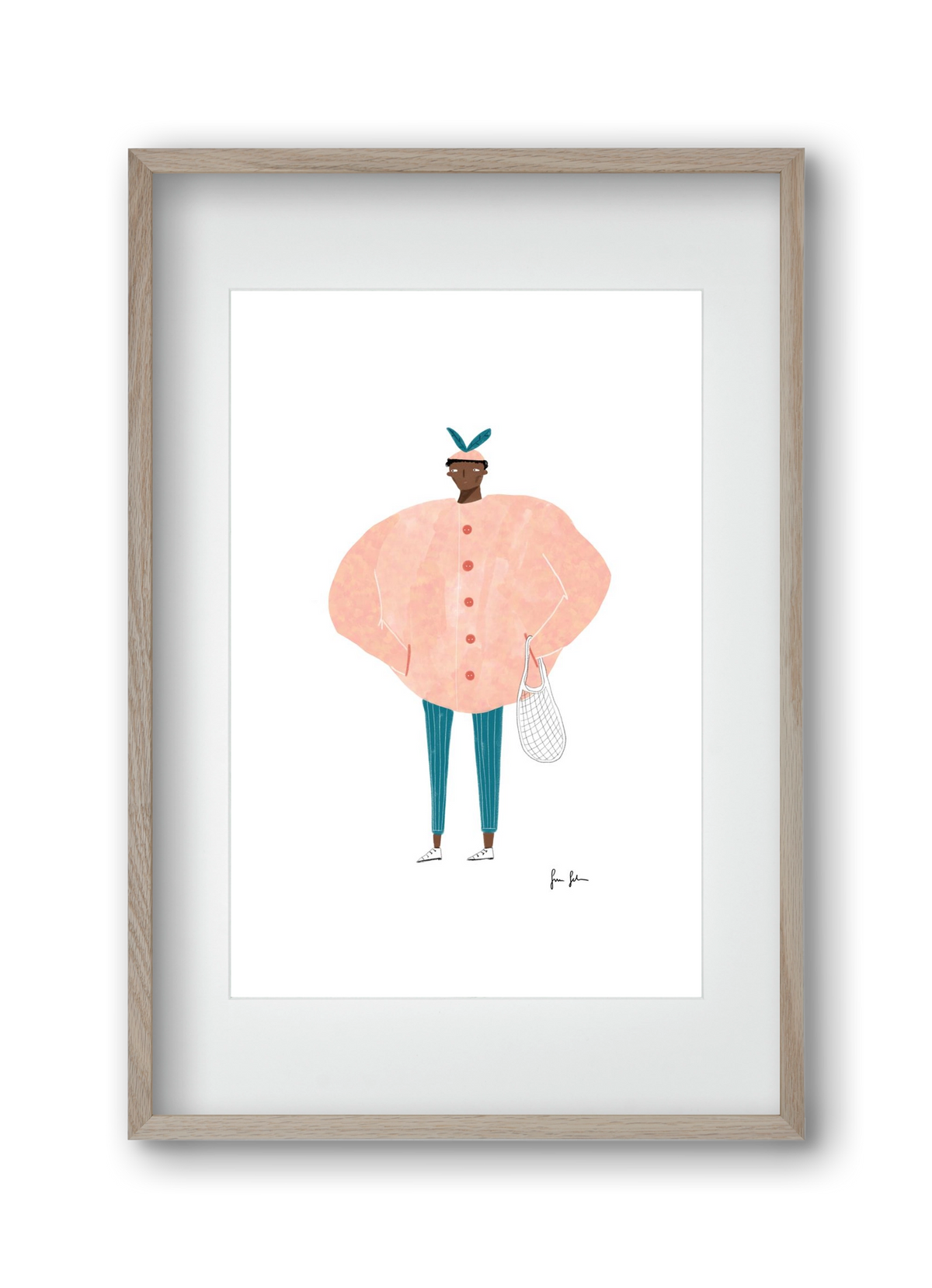 Boris bevásárolni megy, 30x45 cm (20x30 cm), Tölgy keret, paszpartuval