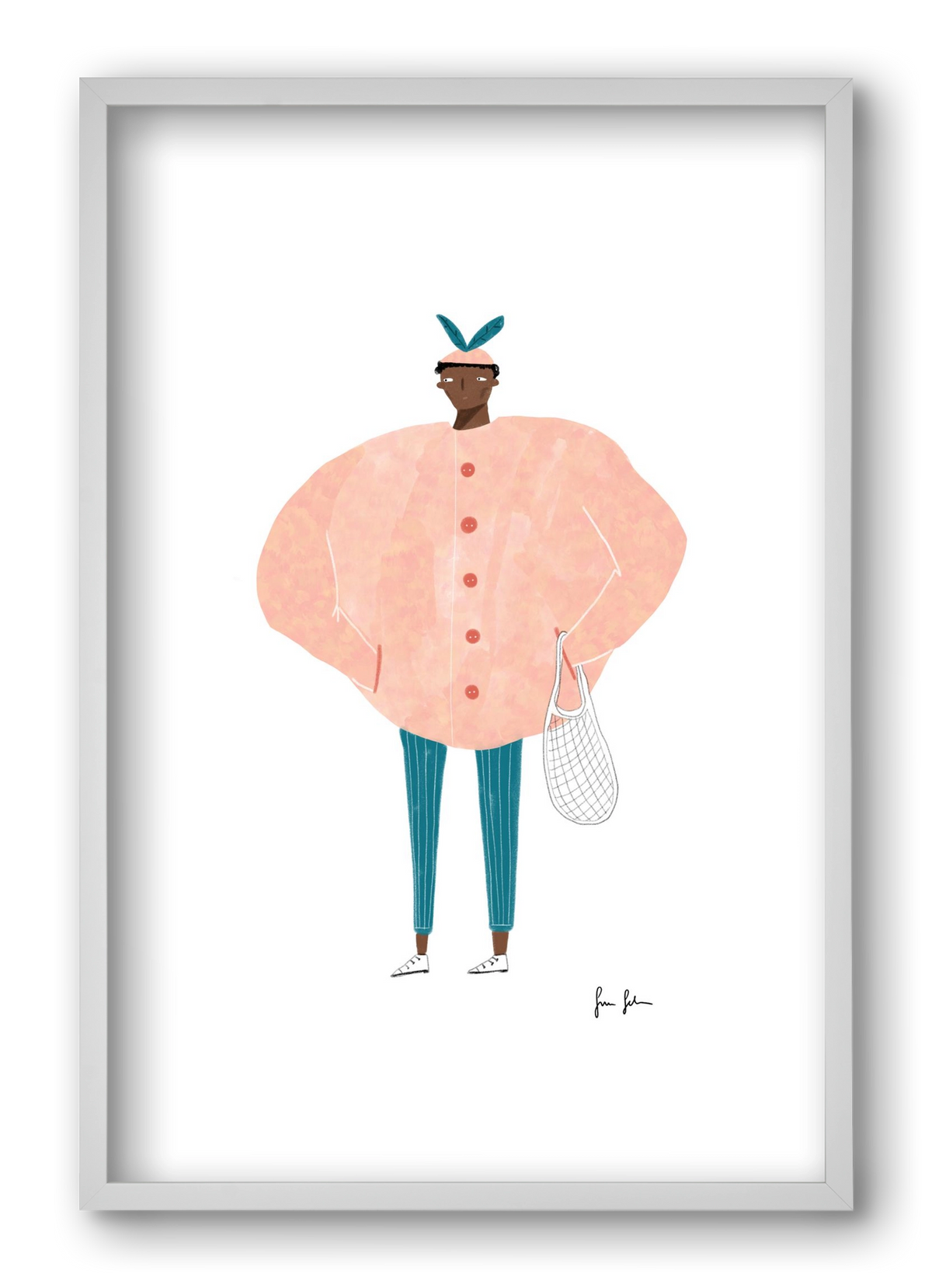 Boris bevásárolni megy, 40x60 cm (40x60 cm), Fehér keret