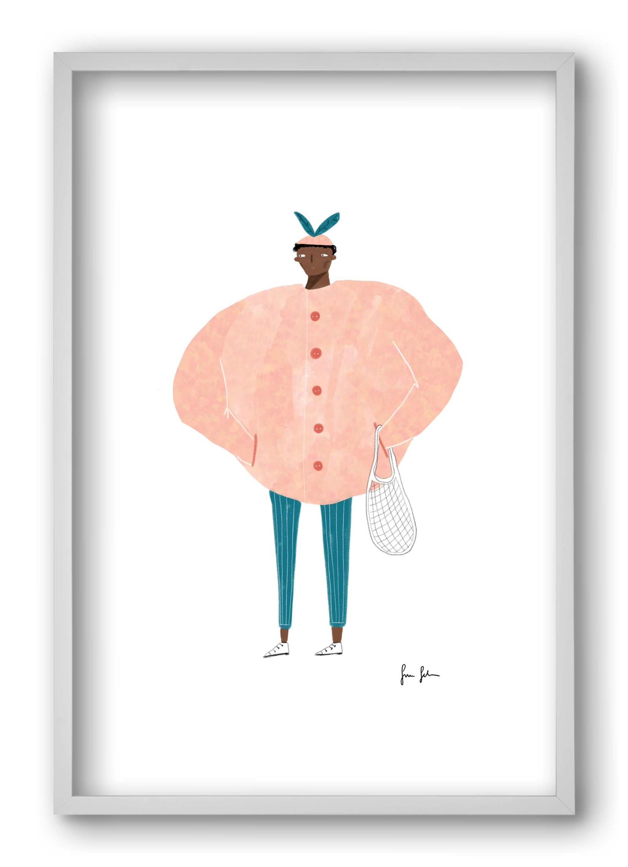 Boris bevásárolni megy, 40x60 cm (40x60 cm), Fehér keret