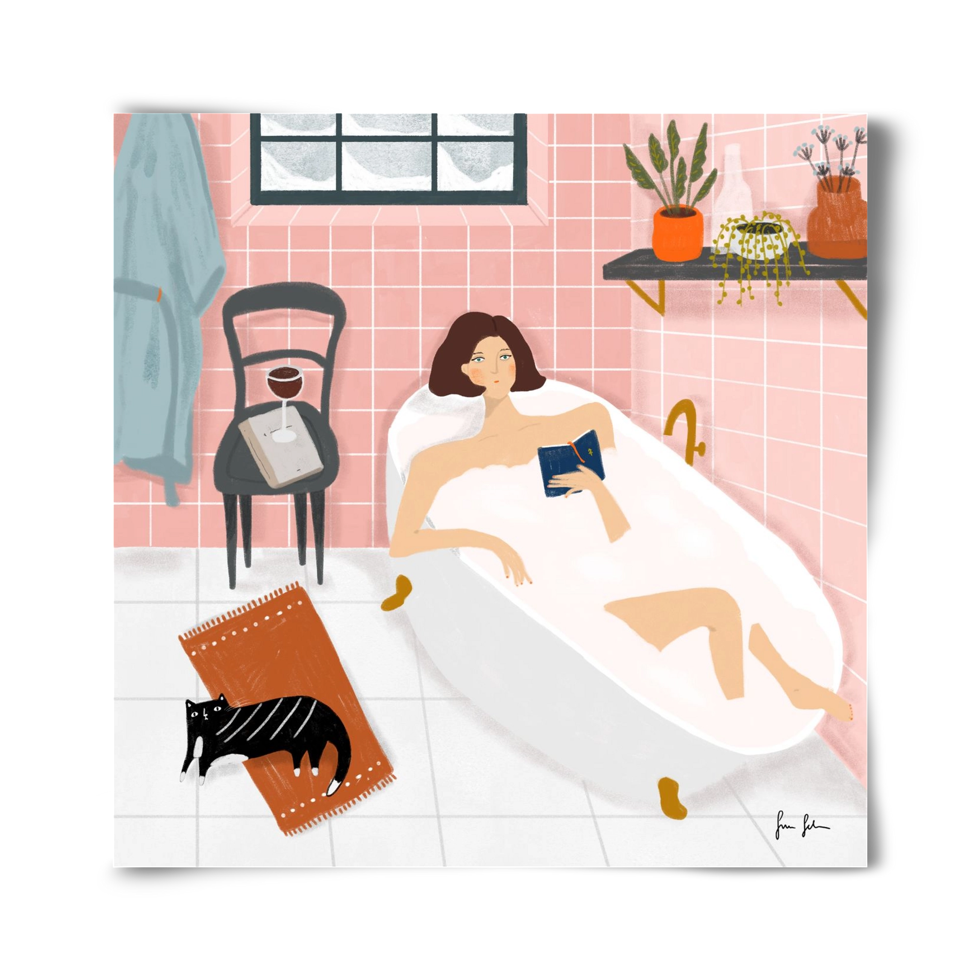 Bath time, 40x40 cm, Keret nélkül