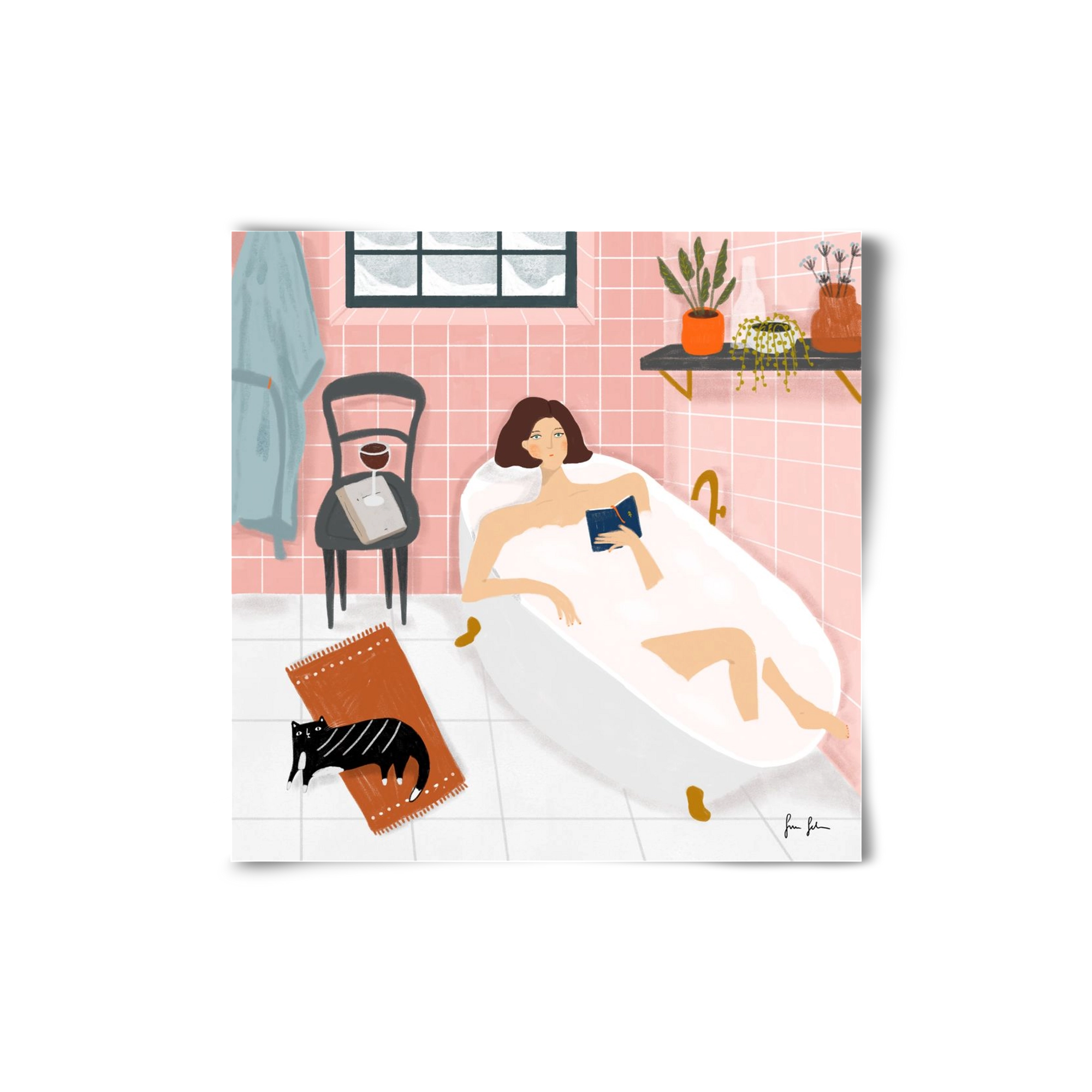 Bath time, 20x20 cm, Keret nélkül