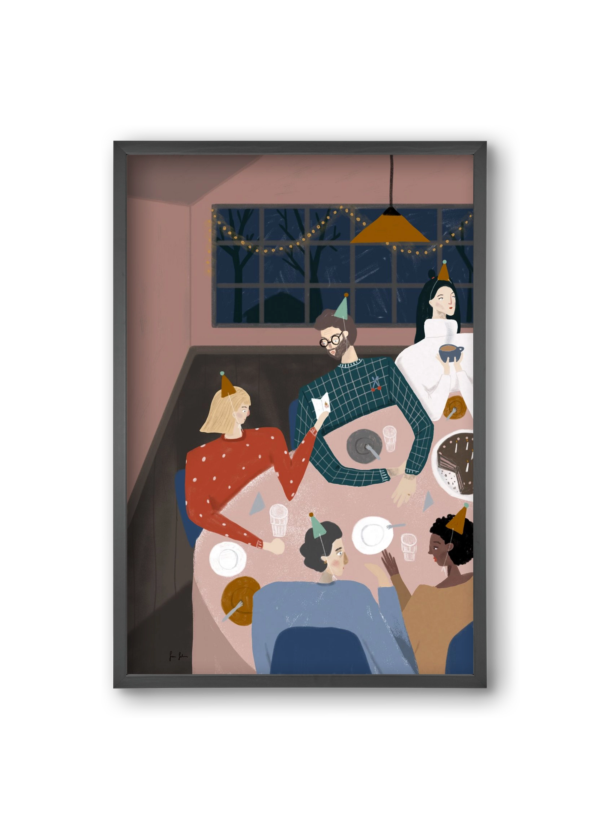 Szülinapozás, 20x30 cm (20x30 cm), Fekete keret