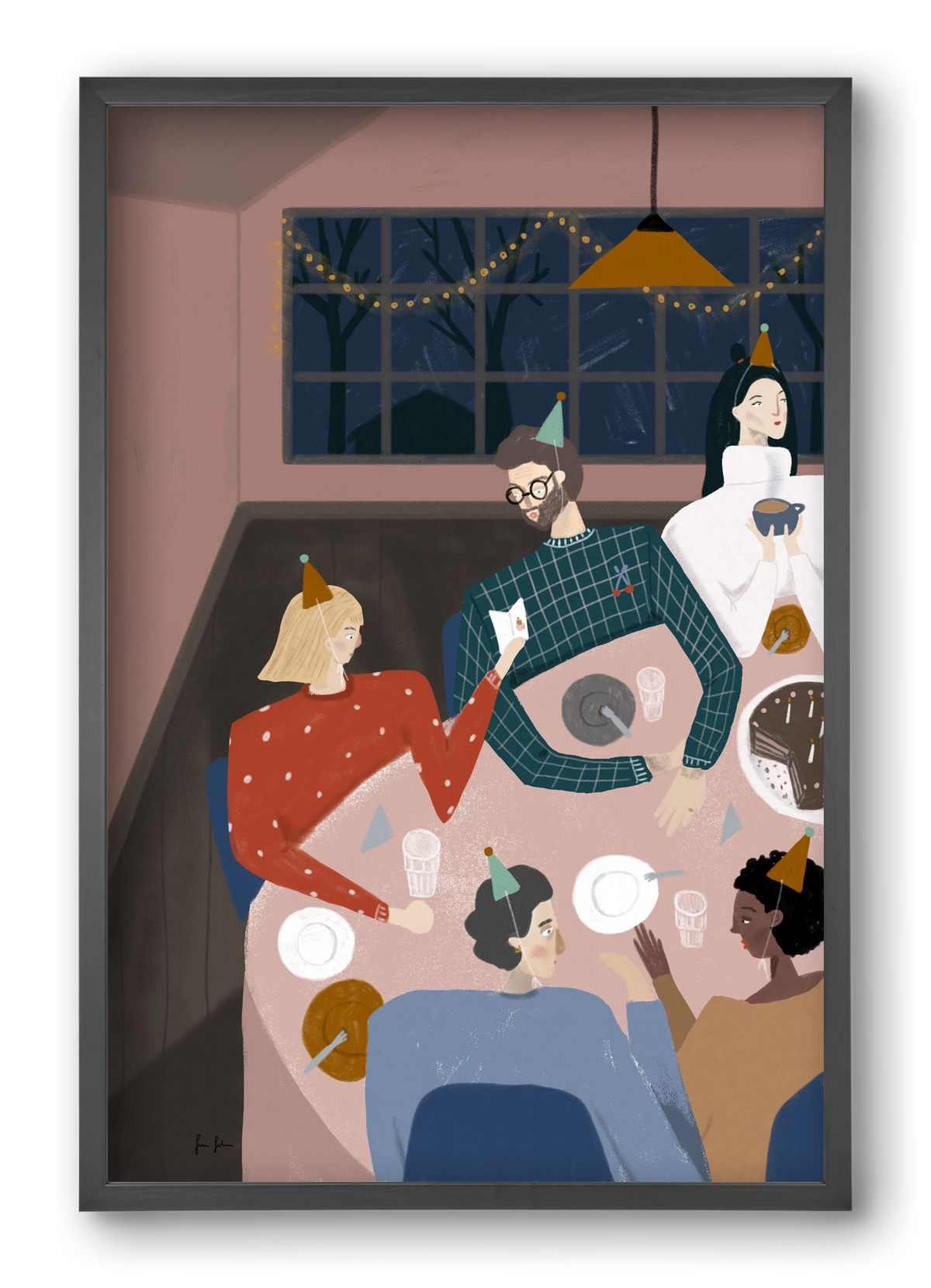 Szülinapozás, 40x60 cm (40x60 cm), Fekete keret