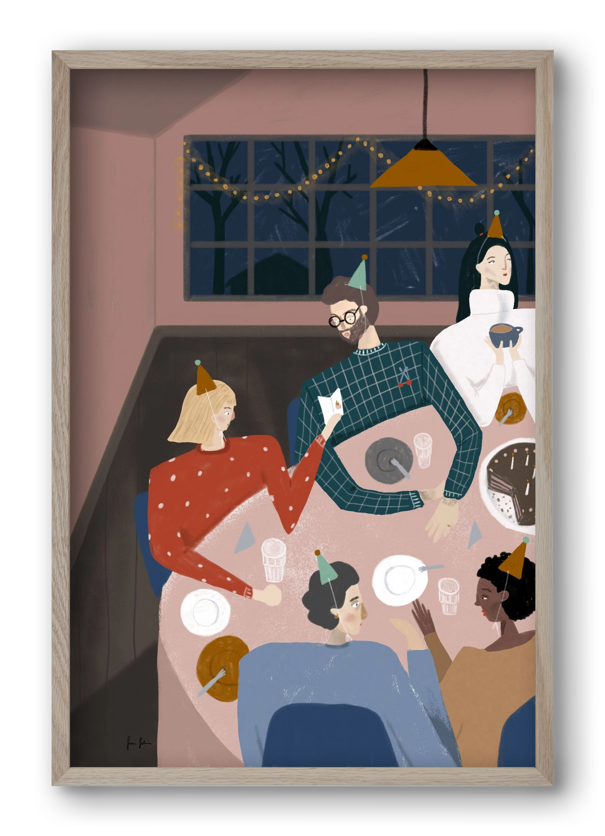 Szülinapozás, 40x60 cm (40x60 cm), Tölgy keret