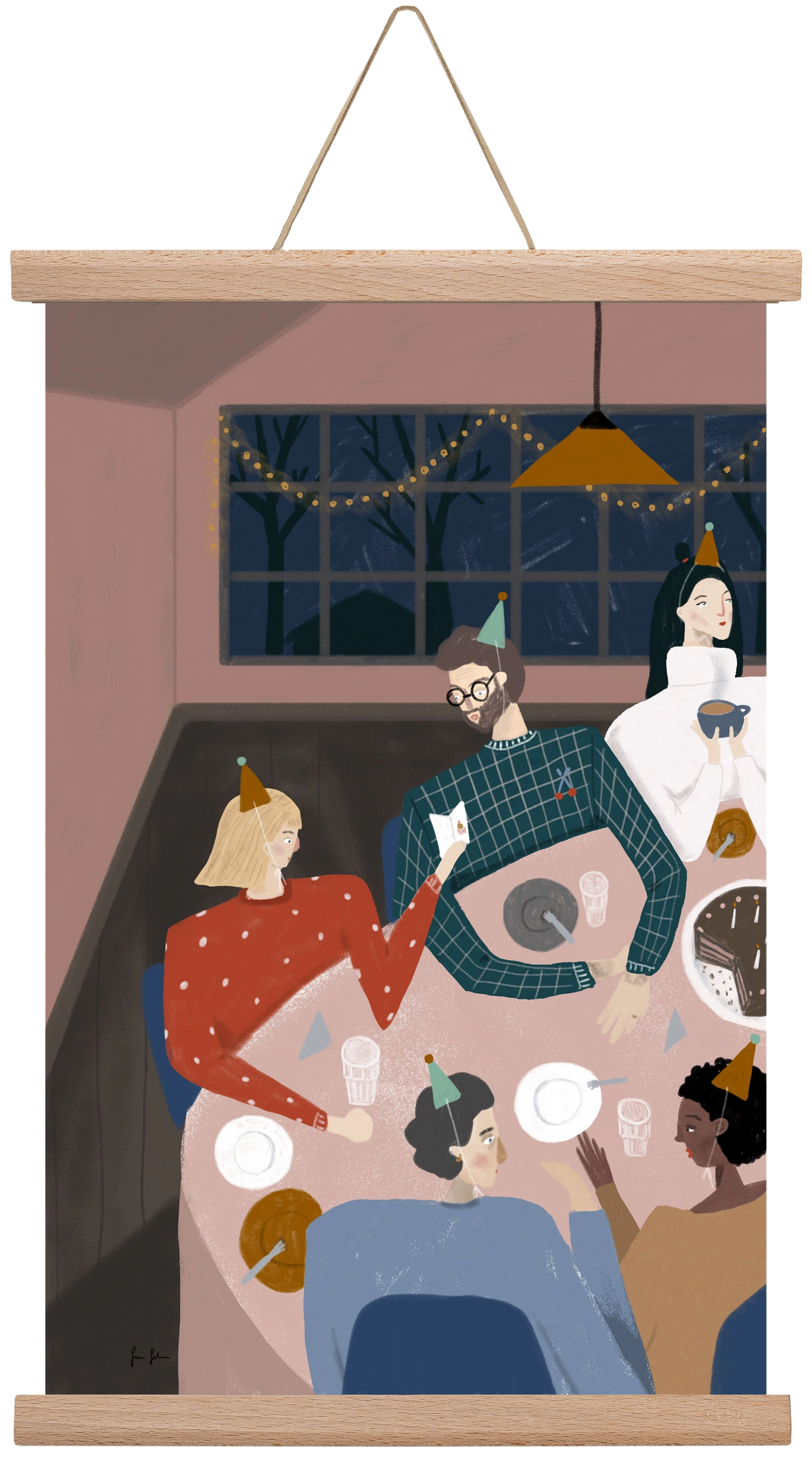 Szülinapozás, 30x45 cm (30x45 cm), Tölgy akasztó