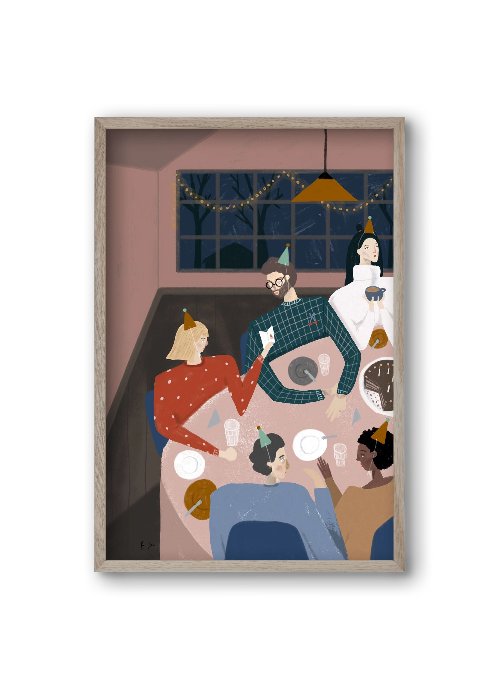 Szülinapozás, 20x30 cm (20x30 cm), Tölgy keret