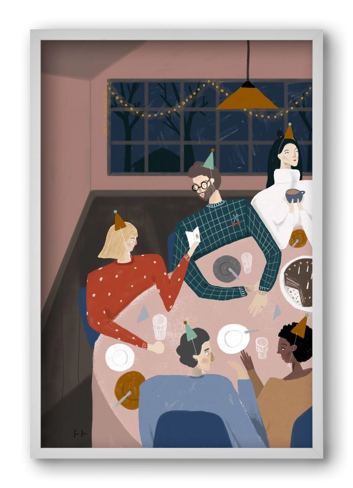 Szülinapozás, 40x60 cm (40x60 cm), Fehér keret