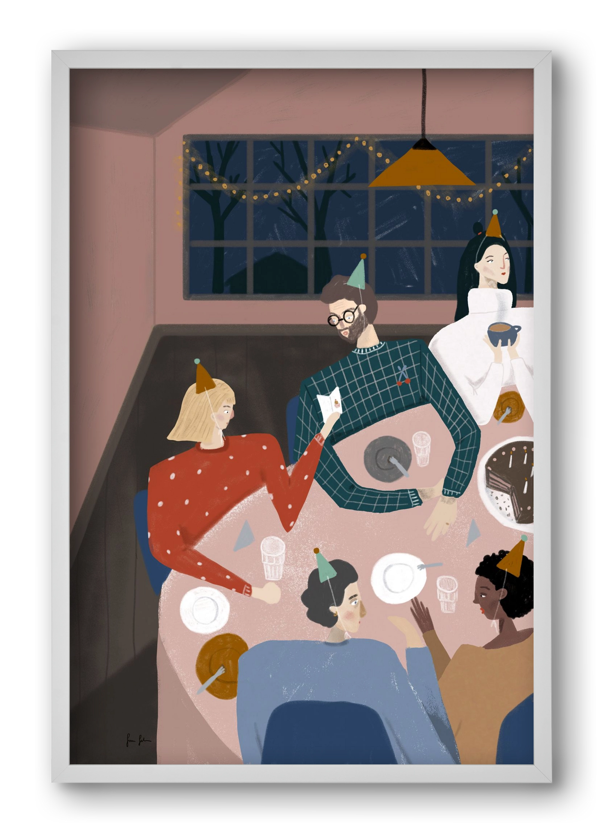 Szülinapozás, 40x60 cm (40x60 cm), Fehér keret