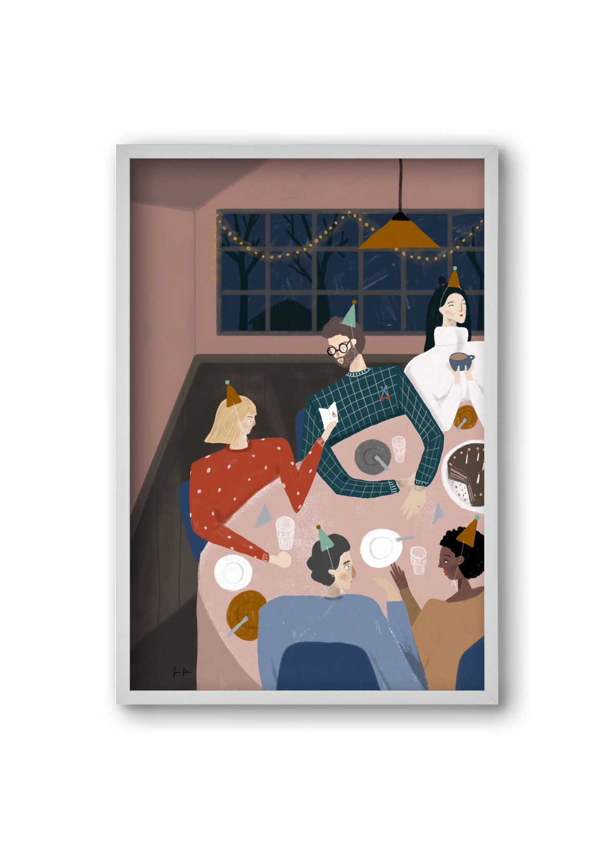 Szülinapozás, 20x30 cm (20x30 cm), Fehér keret