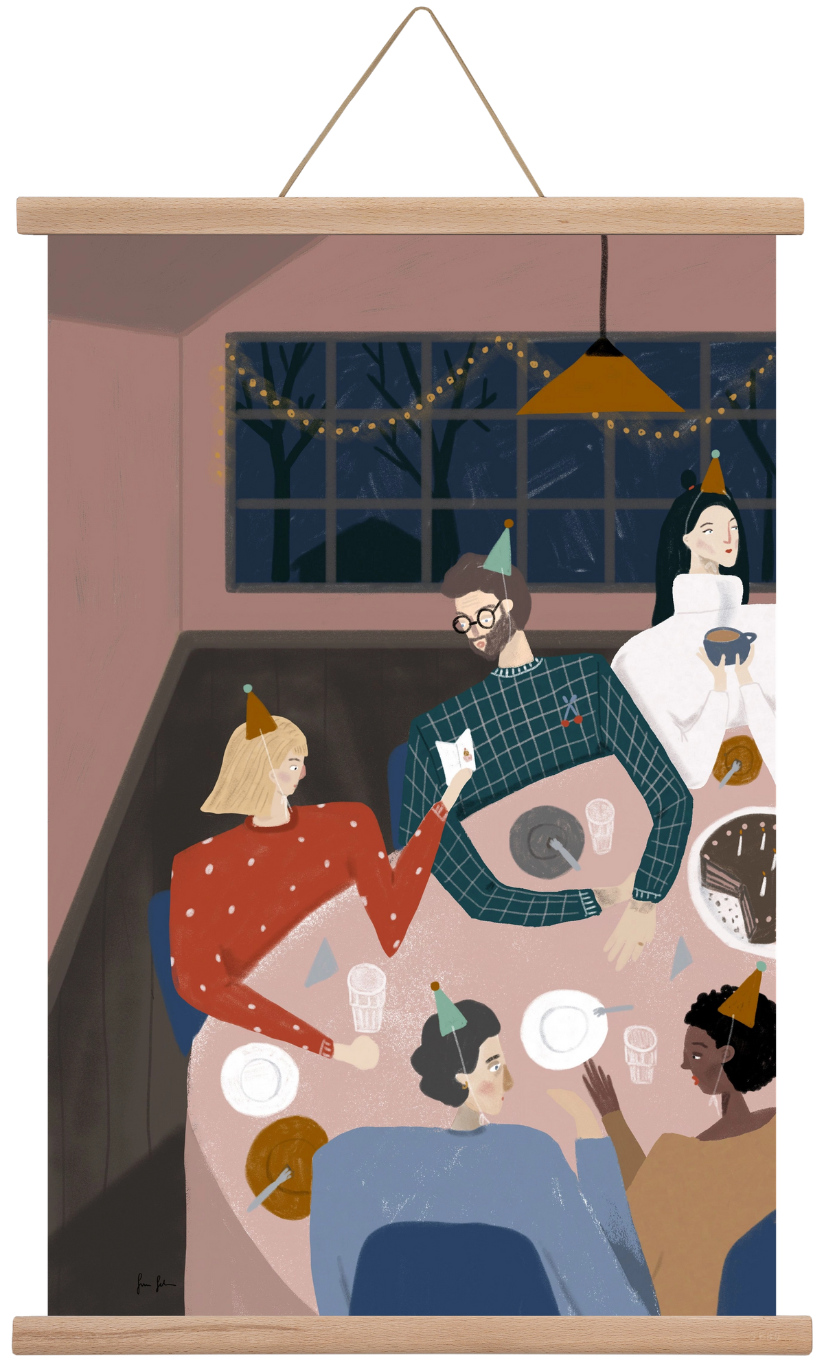 Szülinapozás, 40x60 cm (40x60 cm), Tölgy akasztó