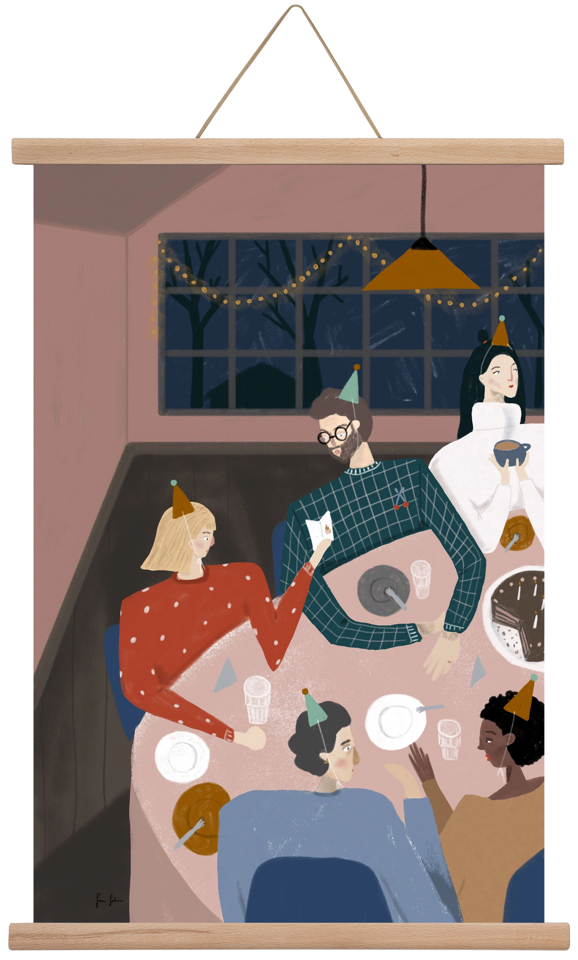 Szülinapozás, 40x60 cm (40x60 cm), Tölgy akasztó