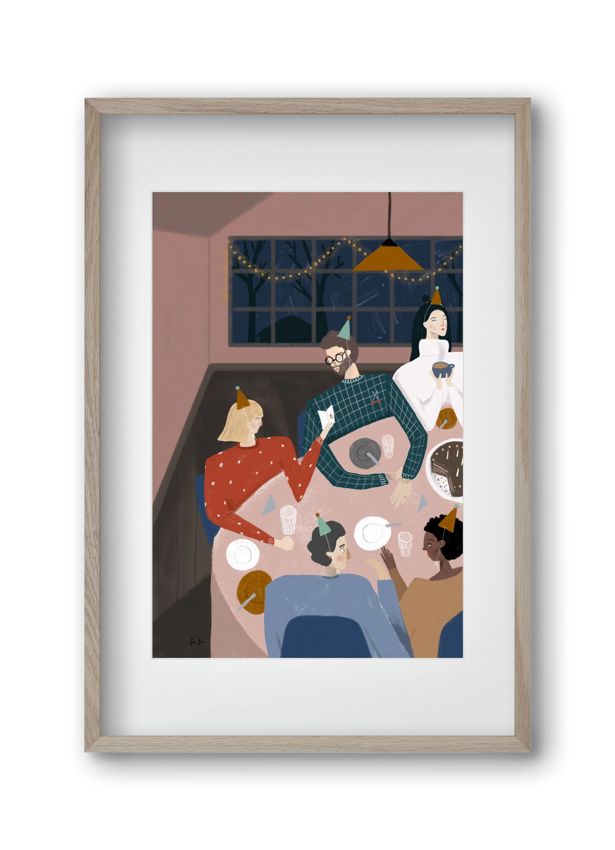 Szülinapozás, 30x45 cm (20x30 cm), Tölgy keret, paszpartuval