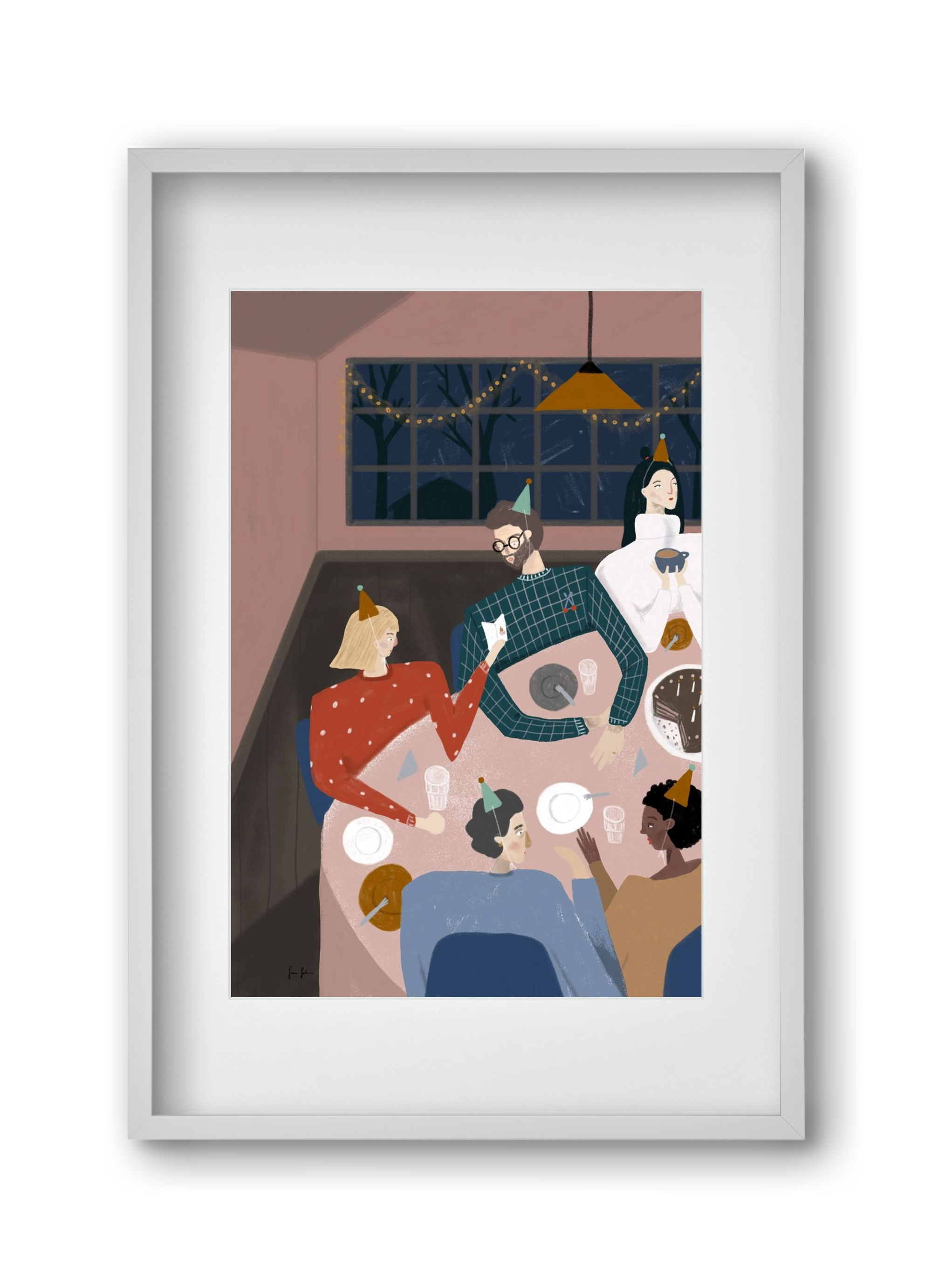 Szülinapozás, 30x45 cm (20x30 cm), Fehér keret, paszpartuval