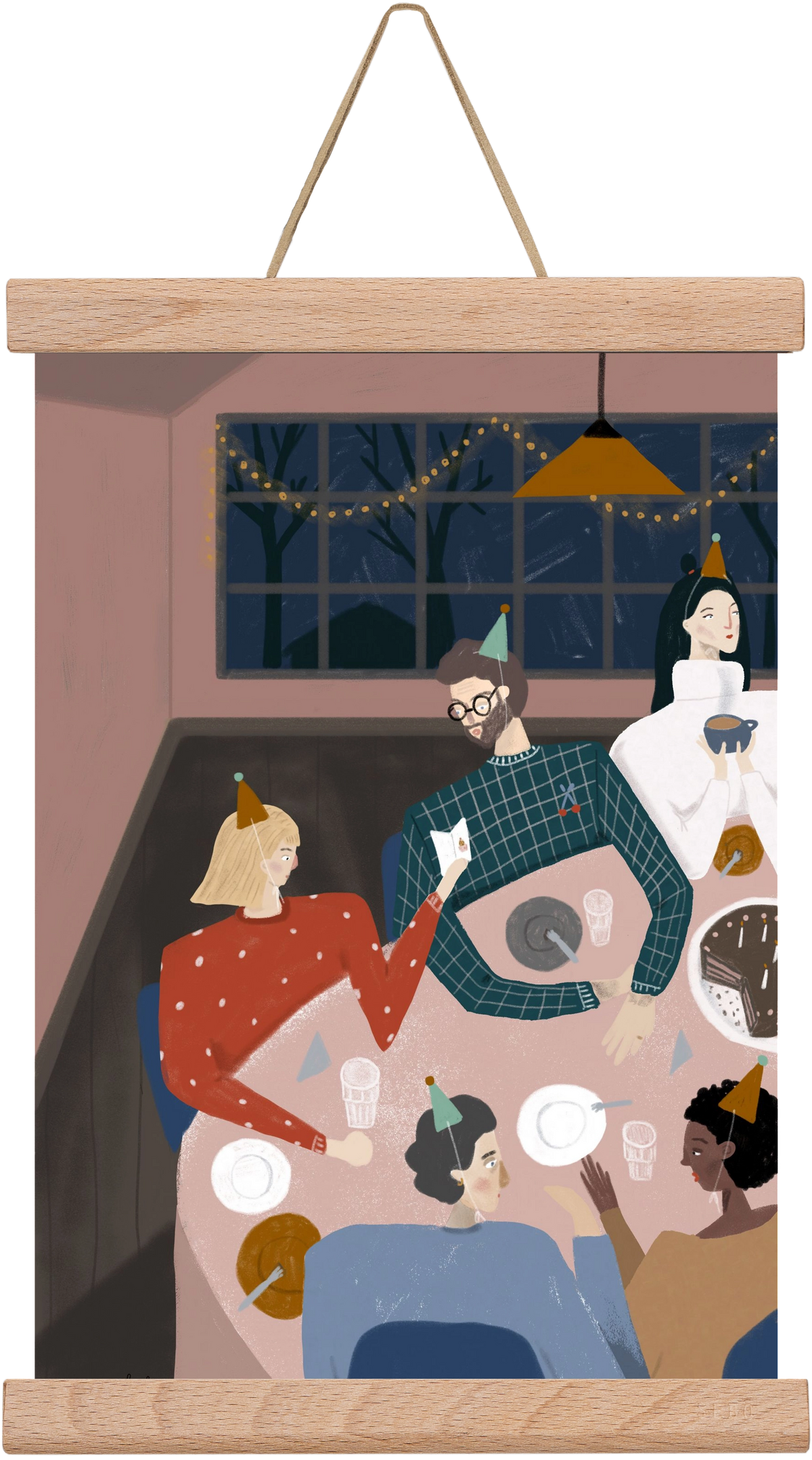 Szülinapozás, 20x30 cm (20x30 cm), Tölgy akasztó