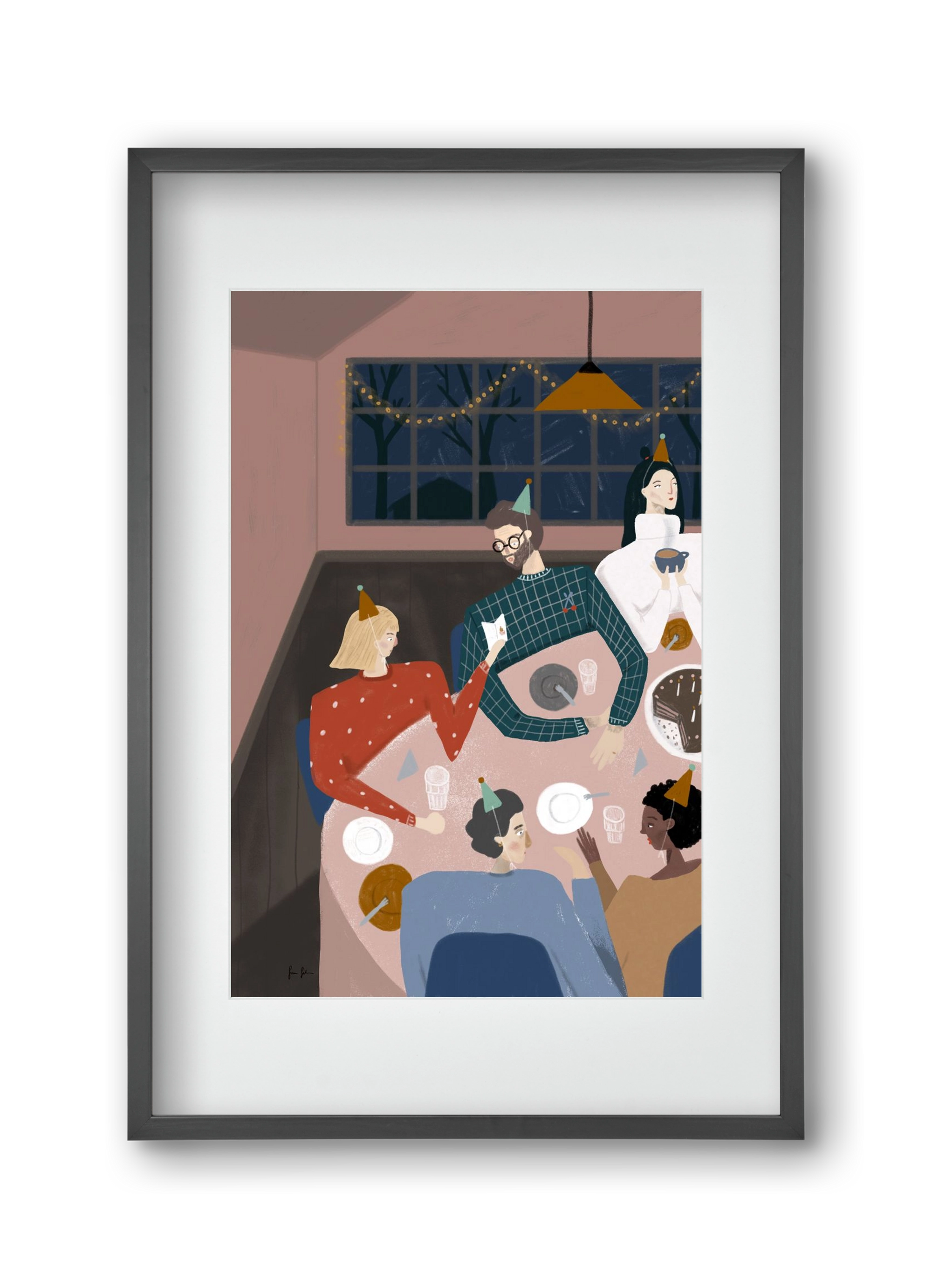 Szülinapozás, 30x45 cm (20x30 cm), Fekete keret, paszpartuval