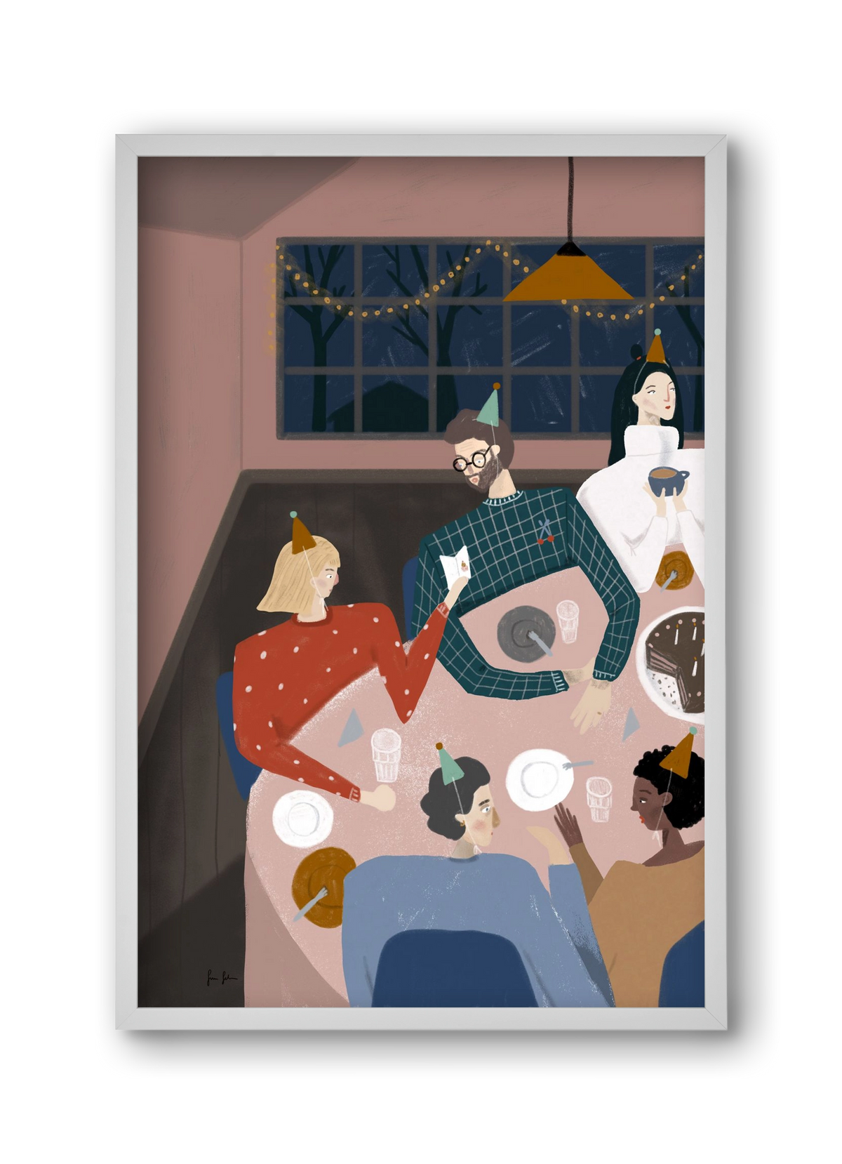 Szülinapozás, 30x45 cm (30x45 cm), Fehér keret