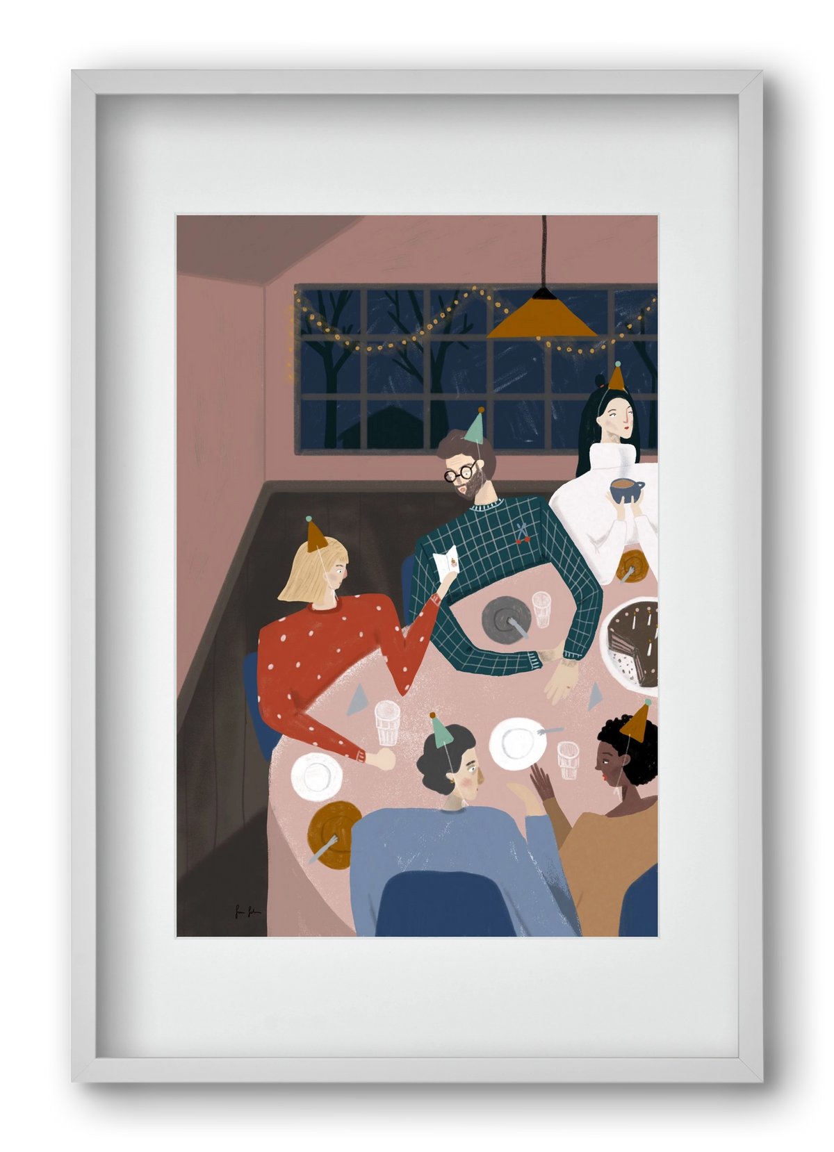 Szülinapozás, 40x60 cm (30x45 cm), Fehér keret, paszpartuval