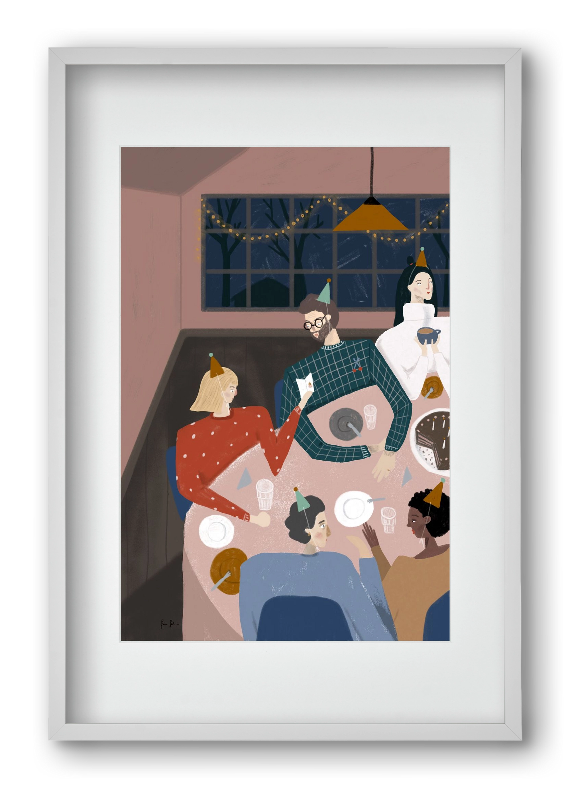 Szülinapozás, 40x60 cm (30x45 cm), Fehér keret, paszpartuval