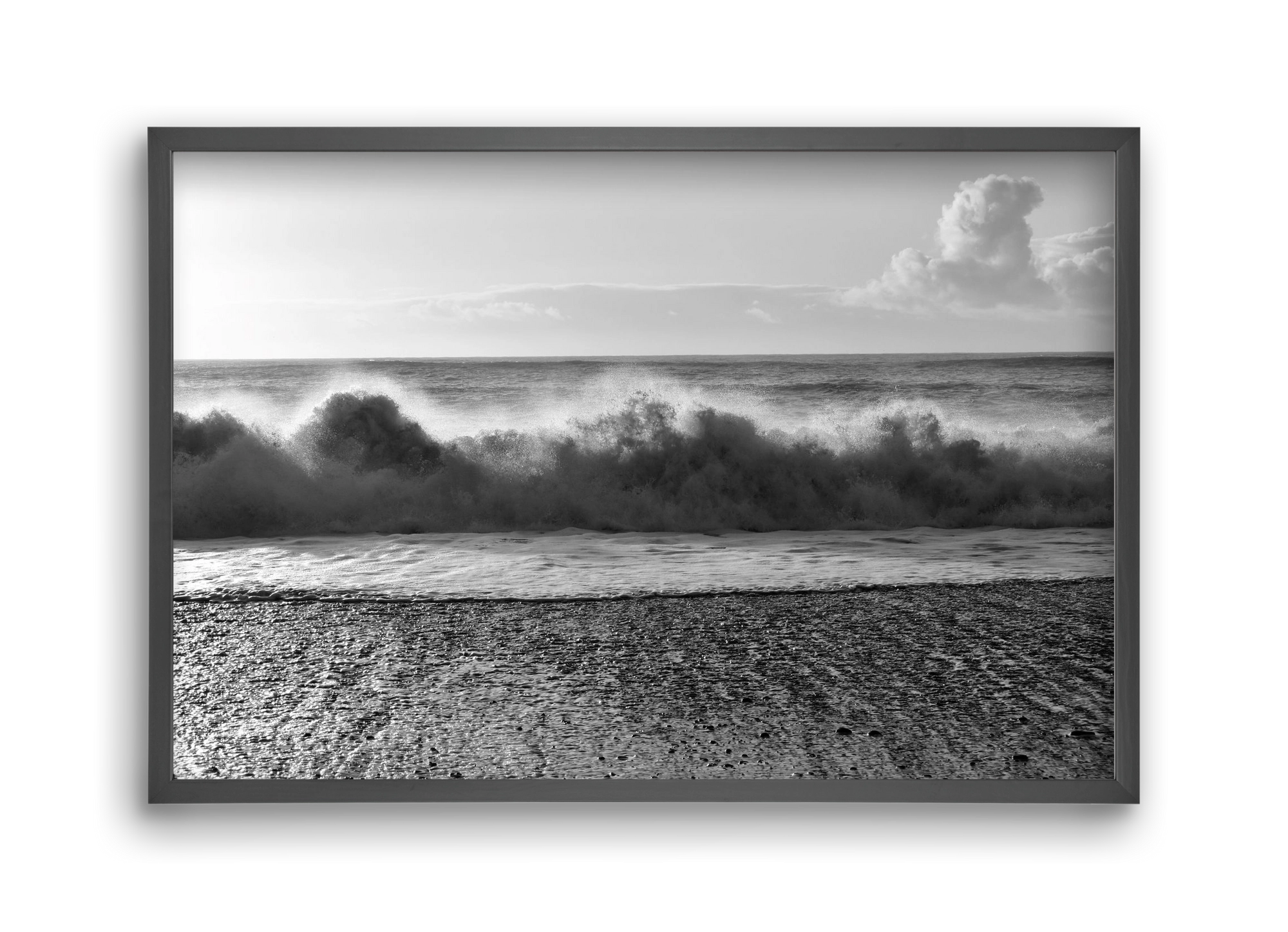 Waves, 45x30 cm (45x30 cm), Fekete keret