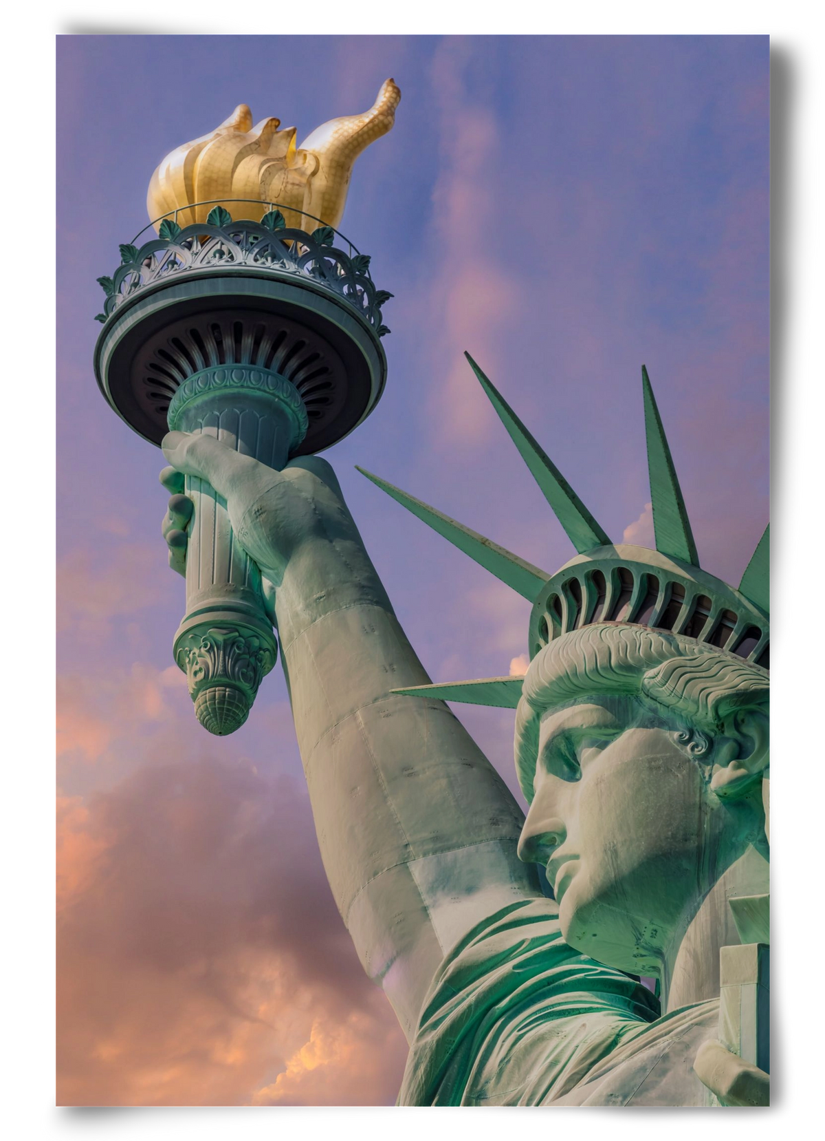 NEW YORK CITY Statue of Liberty at sunset, 60x90 cm, Keret nélkül