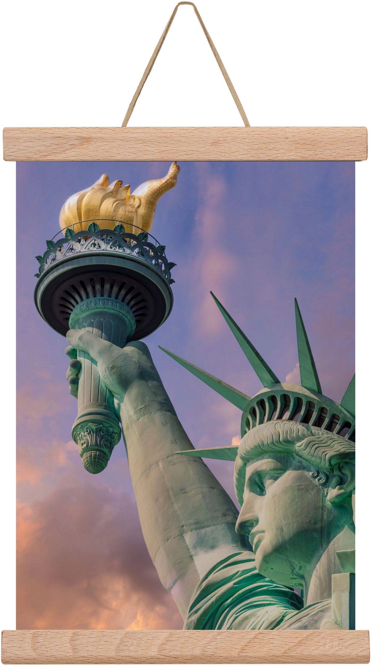 NEW YORK CITY Statue of Liberty at sunset, 20x30 cm (20x30 cm), Tölgy akasztó