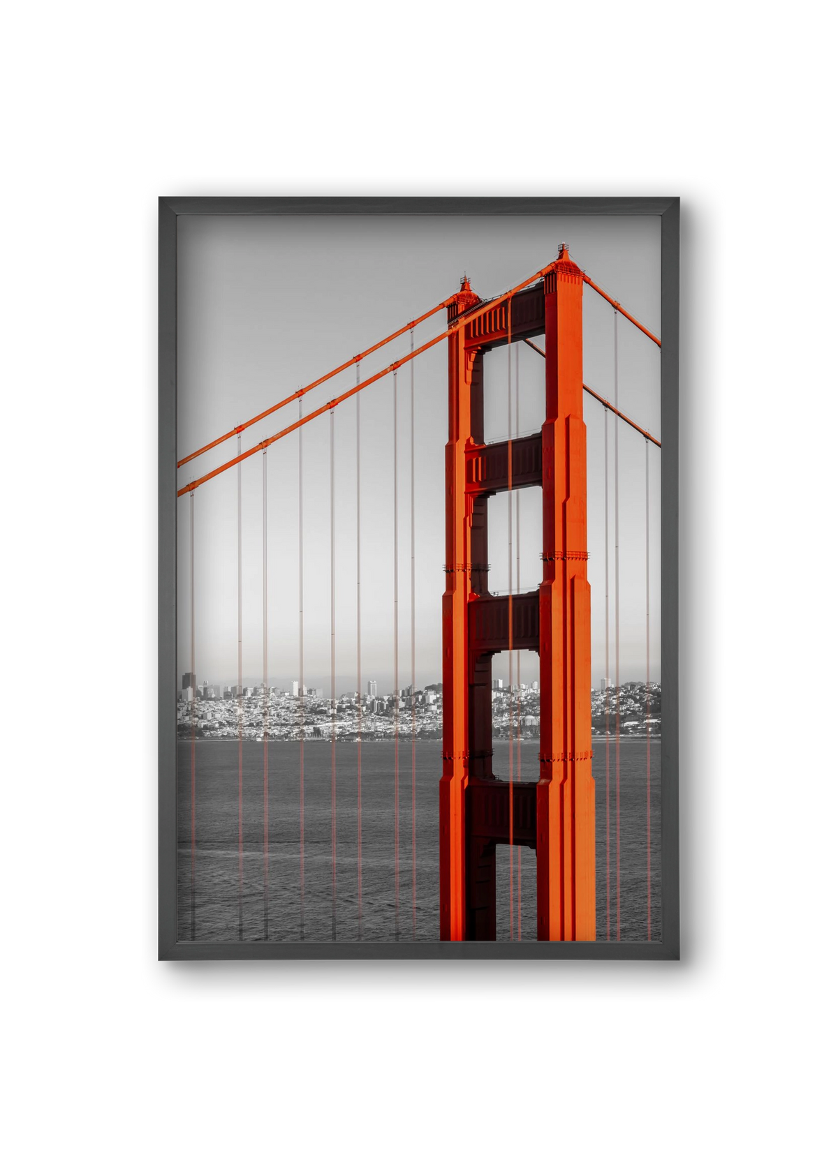 SAN FRANCISCO Golden Gate Bridge | color pop, 20x30 cm (20x30 cm), Fekete keret