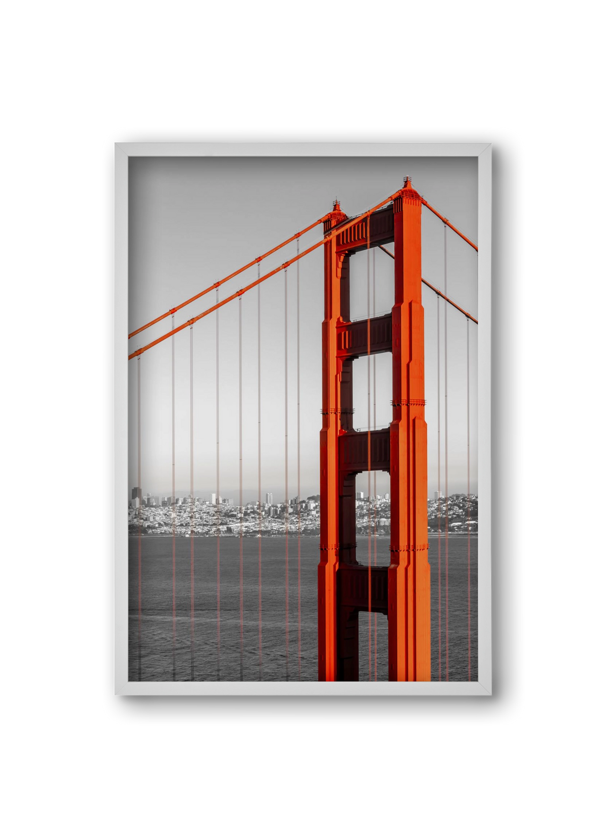 SAN FRANCISCO Golden Gate Bridge | color pop, 20x30 cm (20x30 cm), Fehér keret