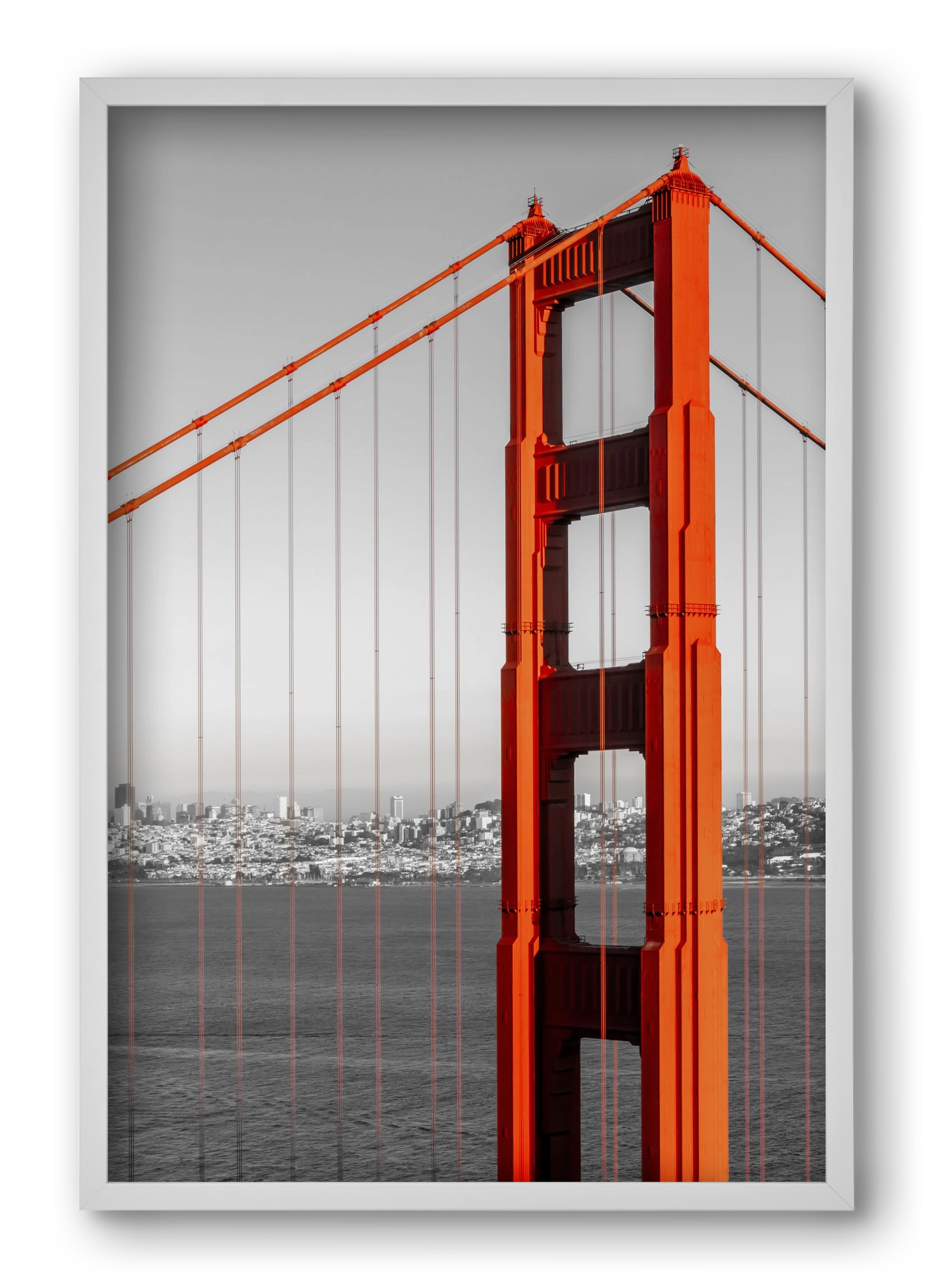 SAN FRANCISCO Golden Gate Bridge | color pop, 40x60 cm (40x60 cm), Fehér keret