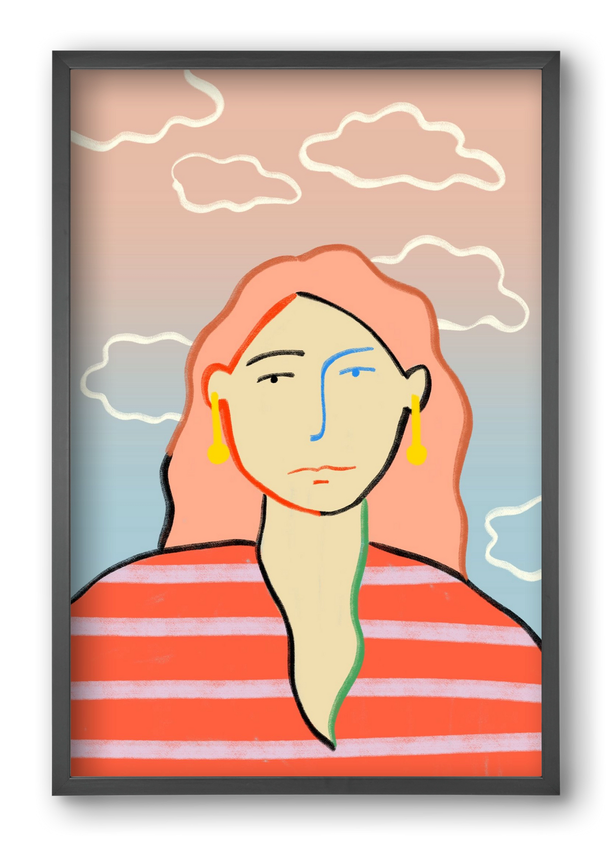 HEAD IN THE CLOUDS, 40x60 cm (40x60 cm), Fekete keret