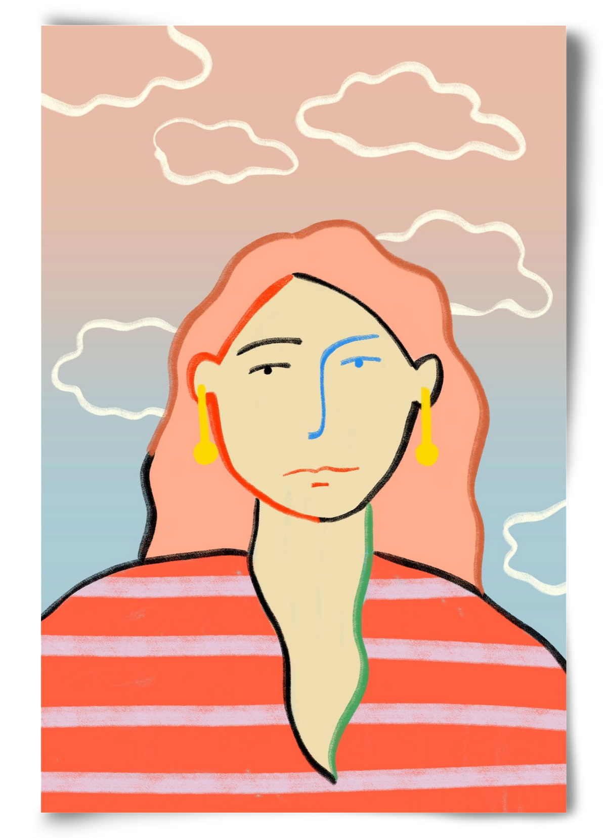 HEAD IN THE CLOUDS, 60x90 cm, Keret nélkül