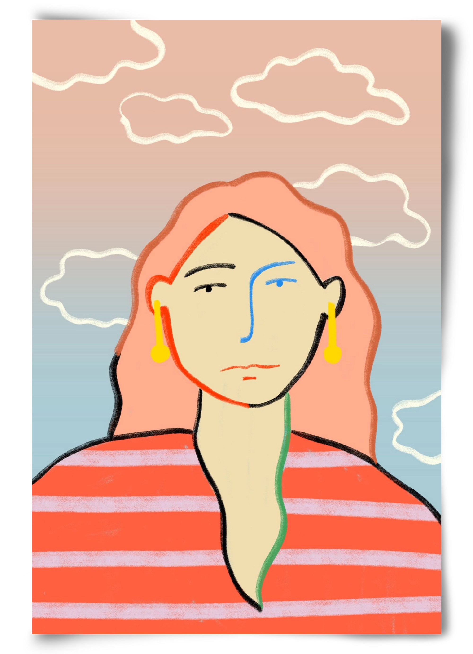 HEAD IN THE CLOUDS, 60x90 cm, Keret nélkül