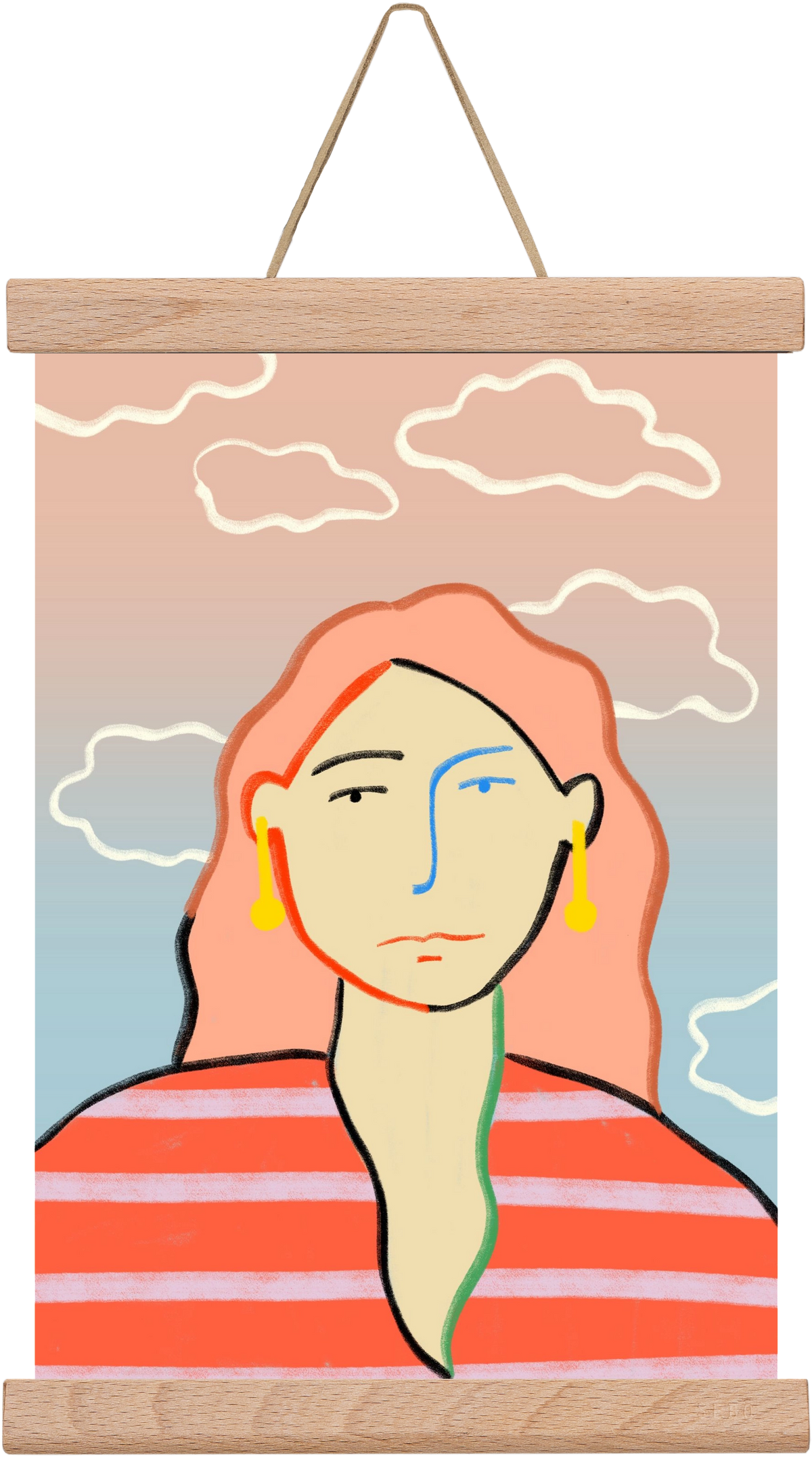 HEAD IN THE CLOUDS, 20x30 cm (20x30 cm), Tölgy akasztó