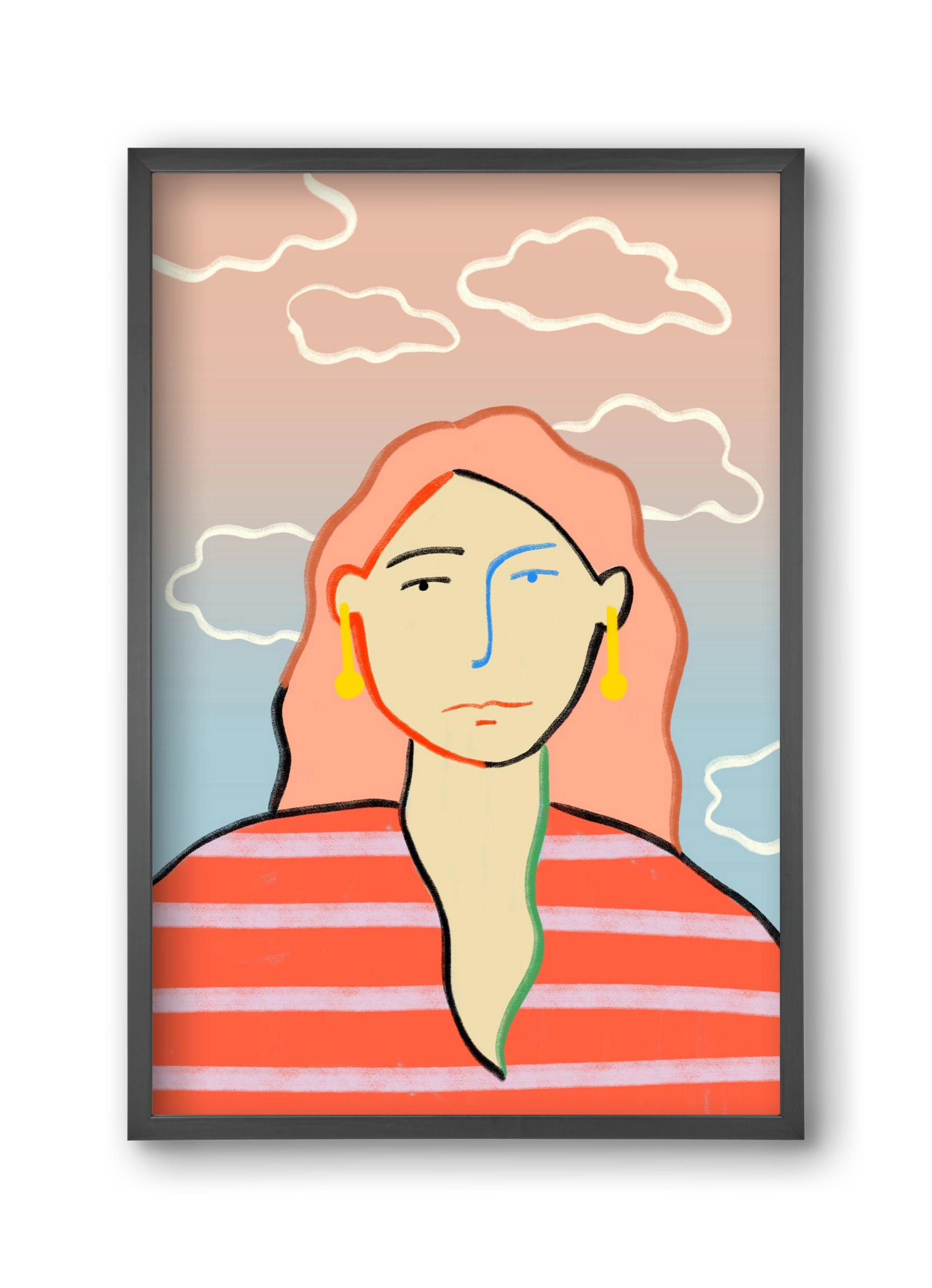 HEAD IN THE CLOUDS, 30x45 cm (30x45 cm), Fekete keret