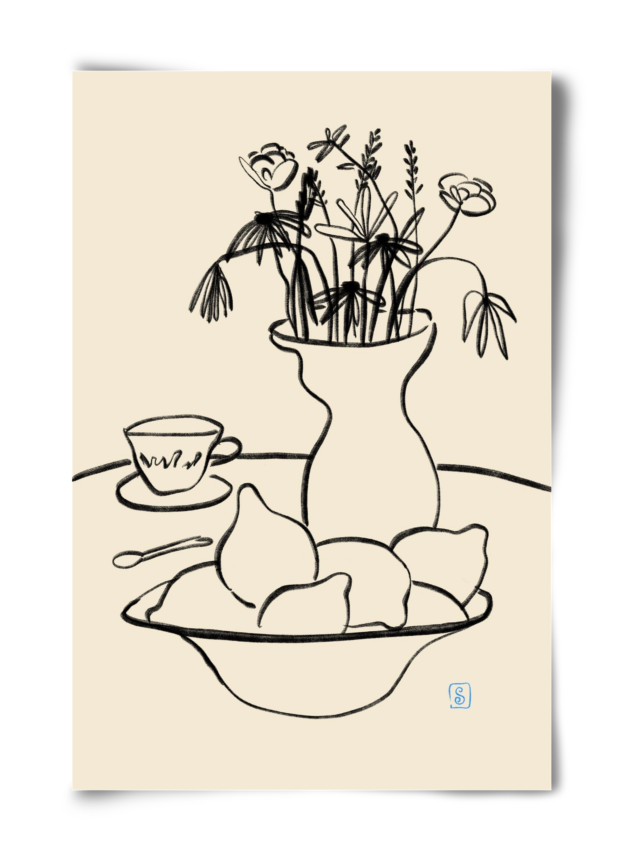 LEMONS AND FLOWERS, 40x60 cm, Keret nélkül