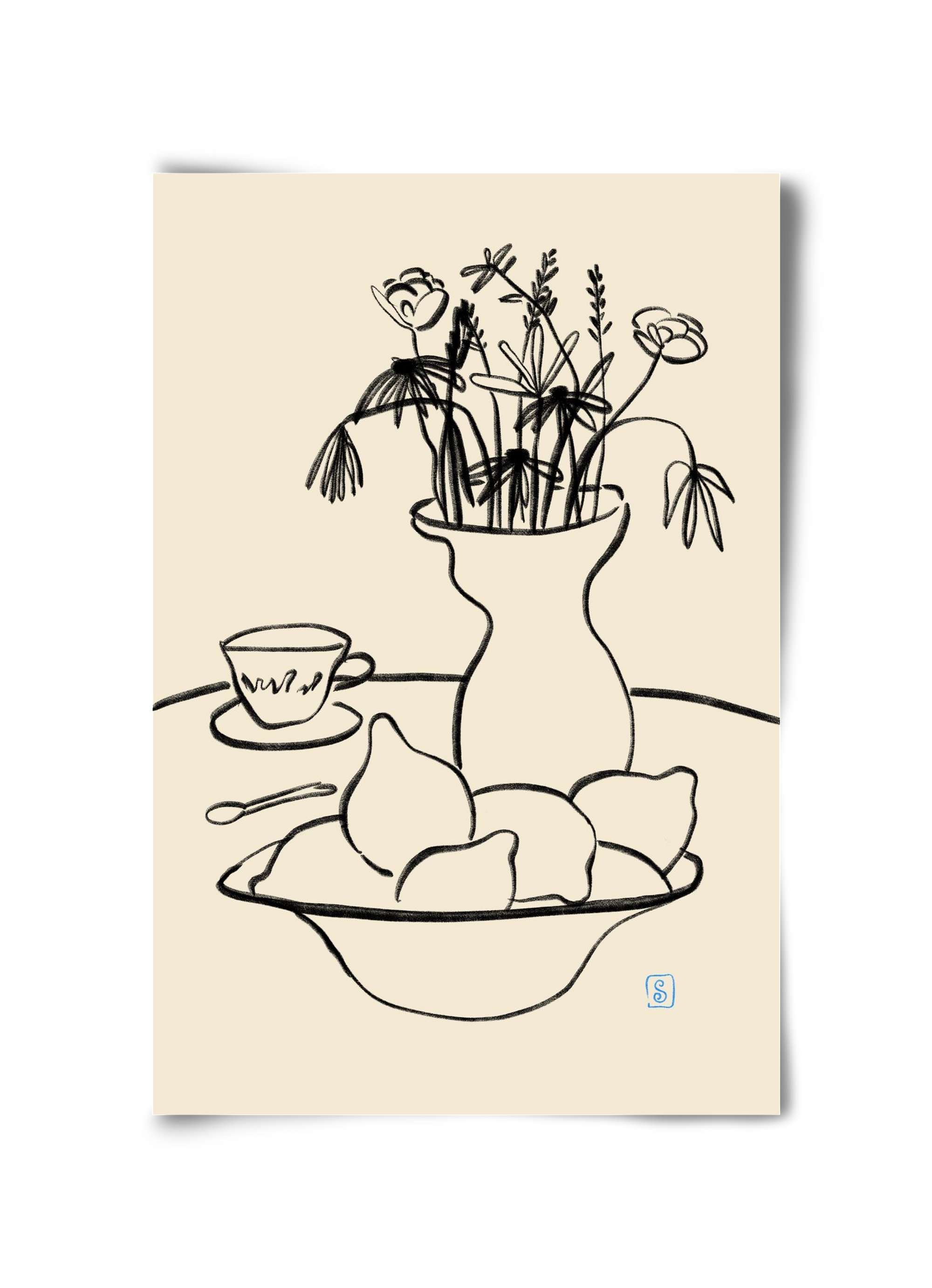 LEMONS AND FLOWERS, 30x45 cm, Keret nélkül