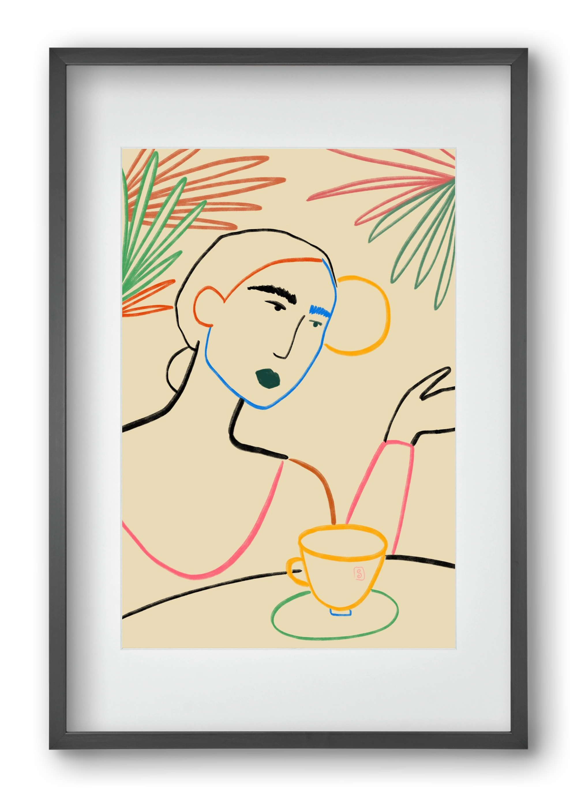 SUNRISE COFFEE, 40x60 cm (30x45 cm), Fekete keret, paszpartuval