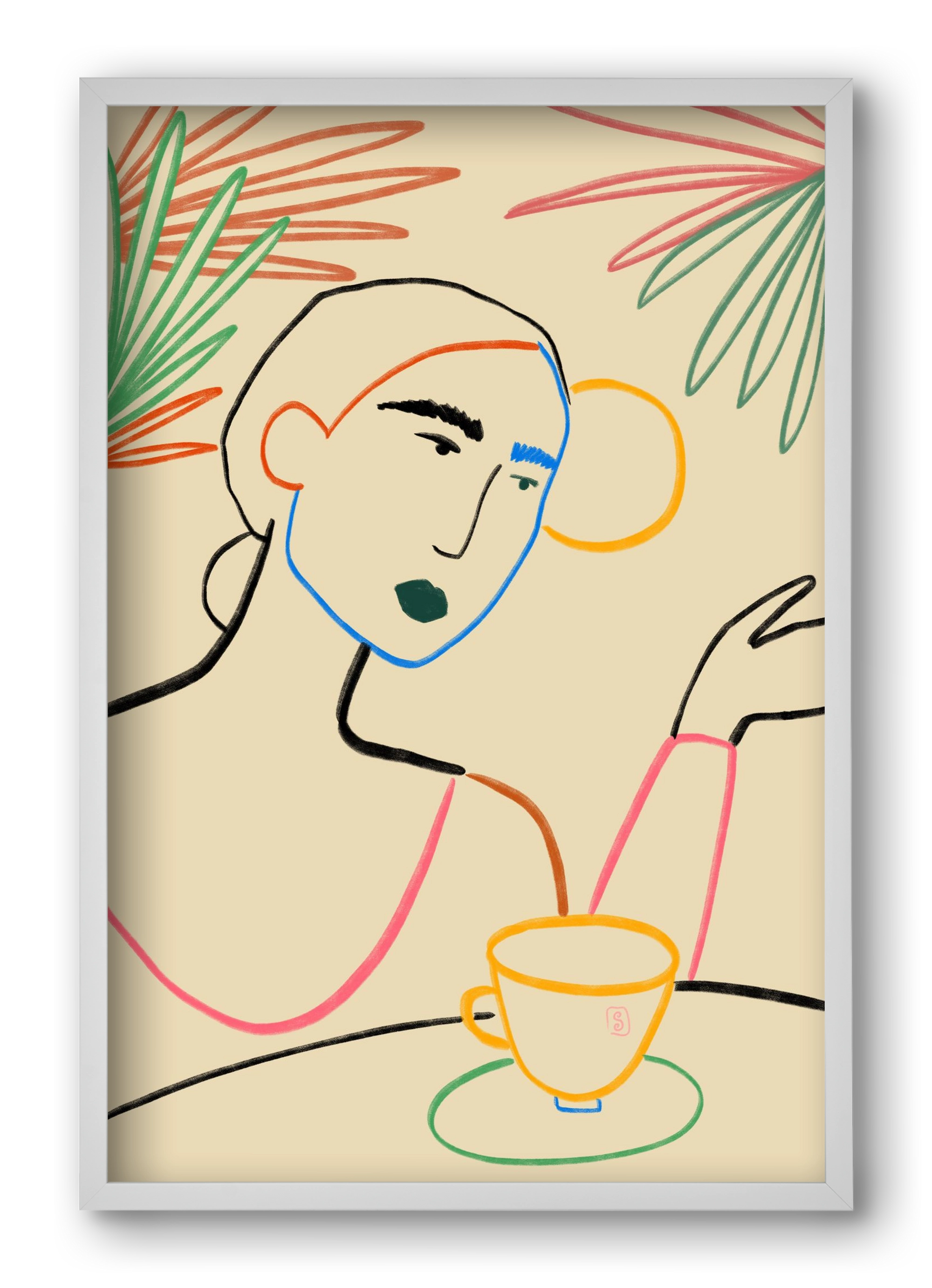 SUNRISE COFFEE, 40x60 cm (40x60 cm), Fehér keret