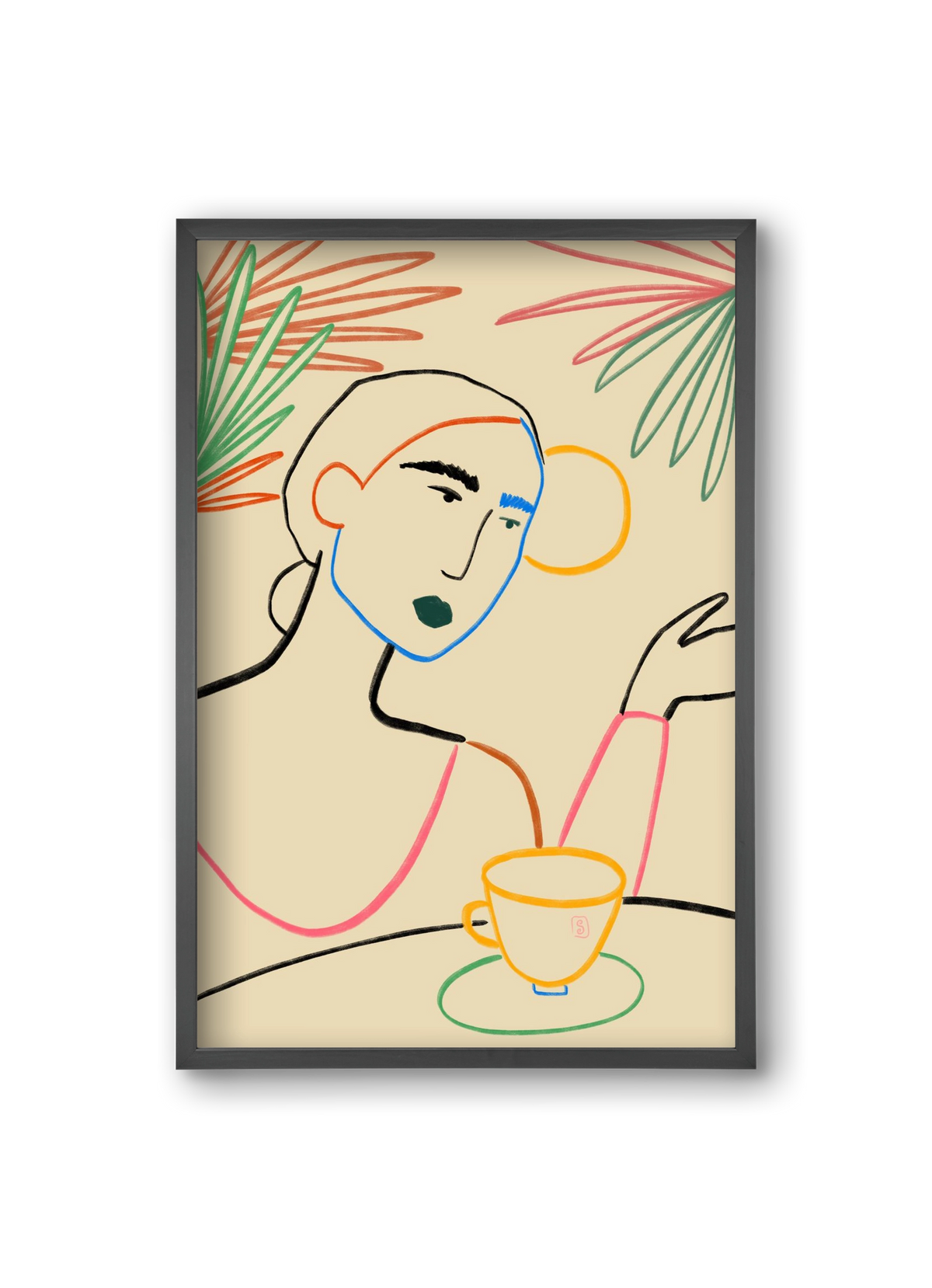 SUNRISE COFFEE, 20x30 cm (20x30 cm), Fekete keret