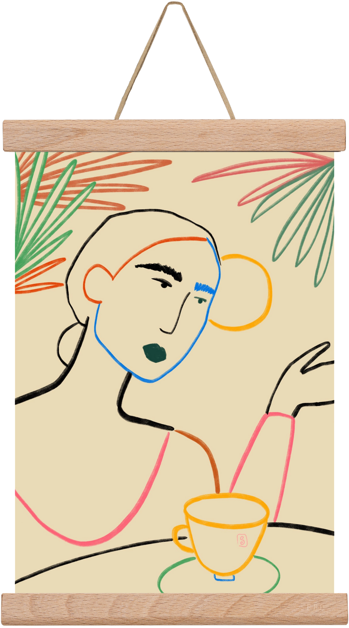 SUNRISE COFFEE, 20x30 cm (20x30 cm), Tölgy akasztó