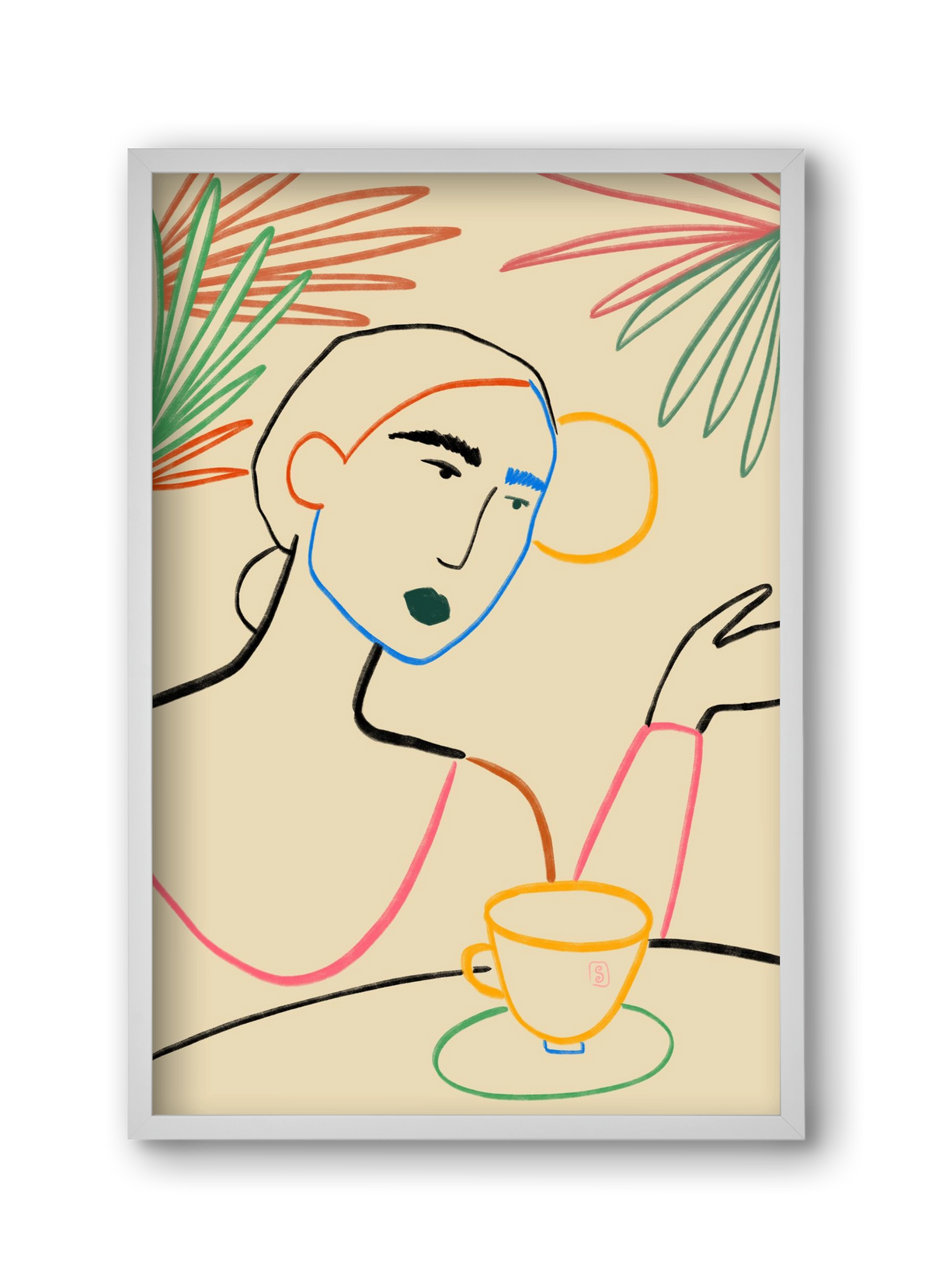 SUNRISE COFFEE, 30x45 cm (30x45 cm), Fehér keret