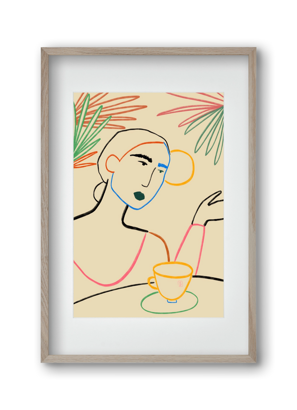 SUNRISE COFFEE, 30x45 cm (20x30 cm), Tölgy keret, paszpartuval