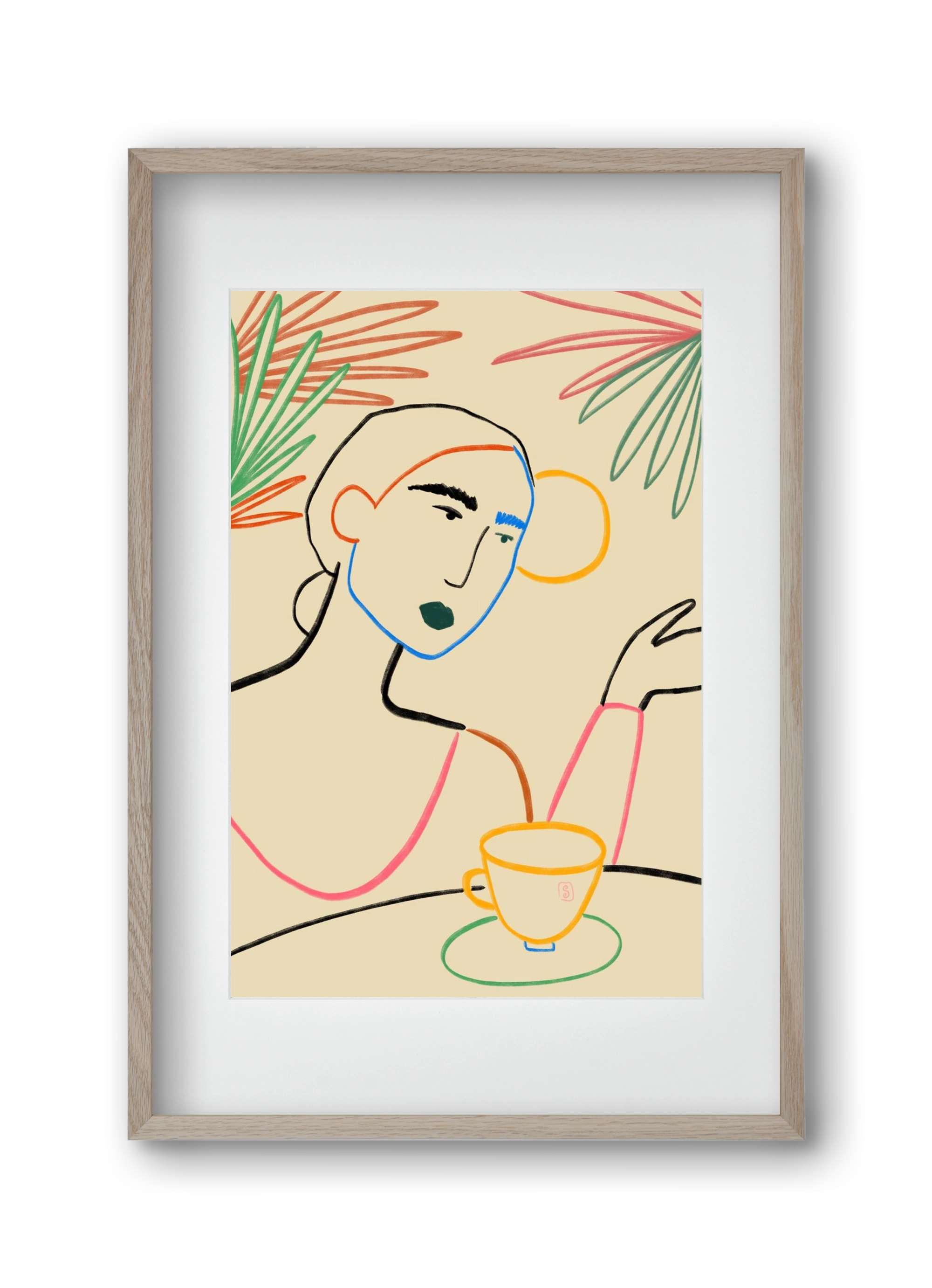 SUNRISE COFFEE, 30x45 cm (20x30 cm), Tölgy keret, paszpartuval