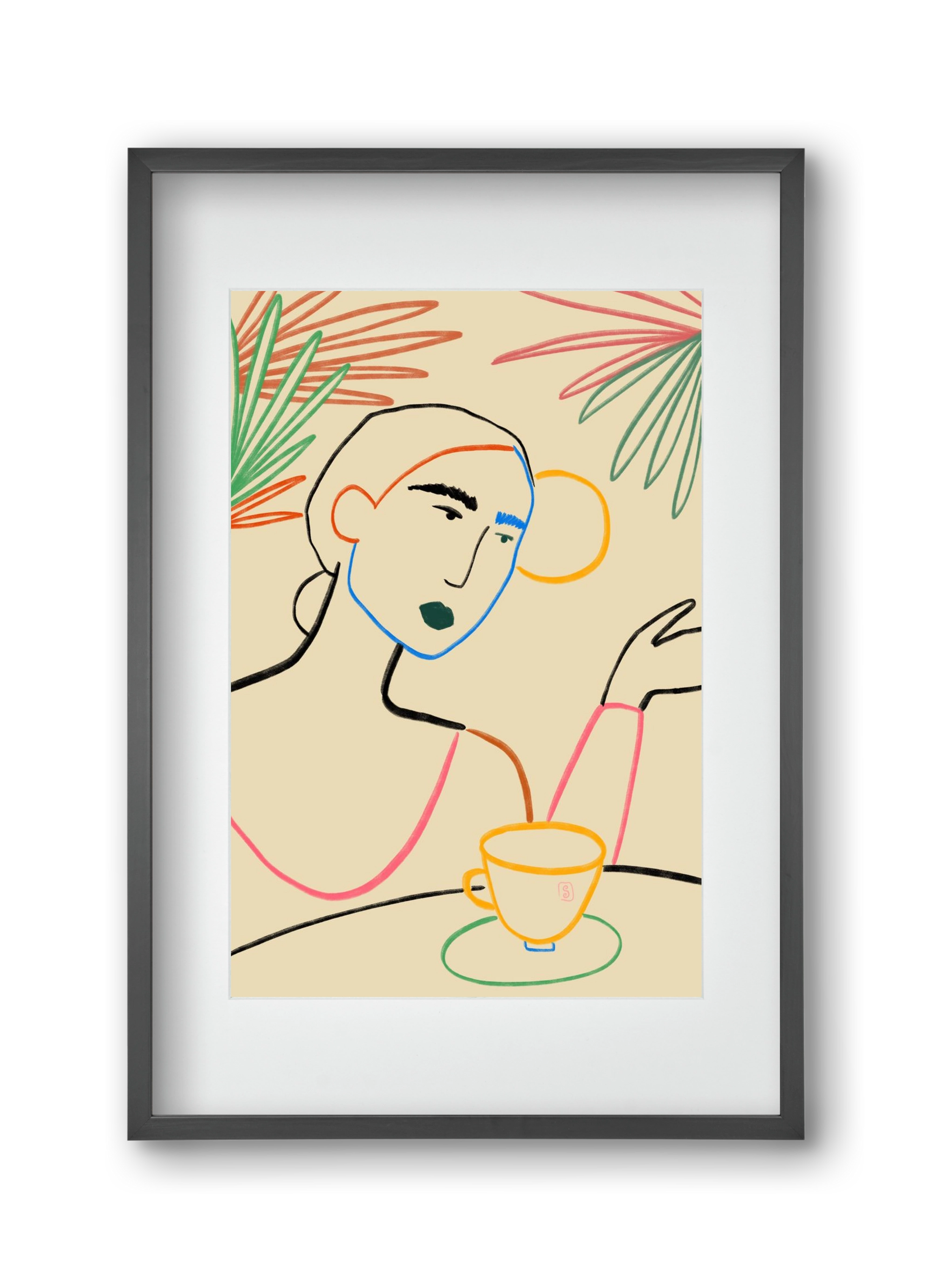 SUNRISE COFFEE, 30x45 cm (20x30 cm), Fekete keret, paszpartuval