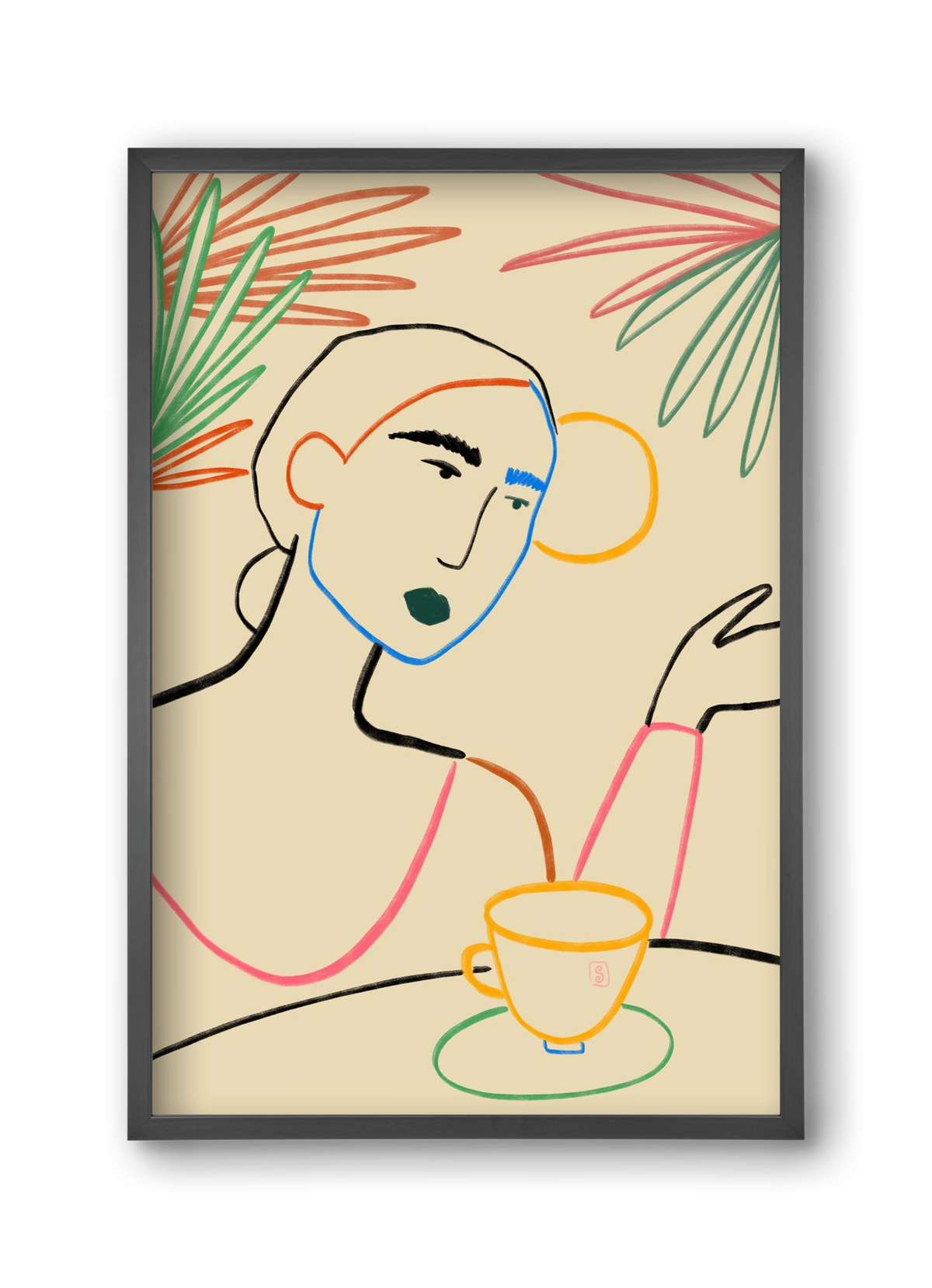 SUNRISE COFFEE, 30x45 cm (30x45 cm), Fekete keret