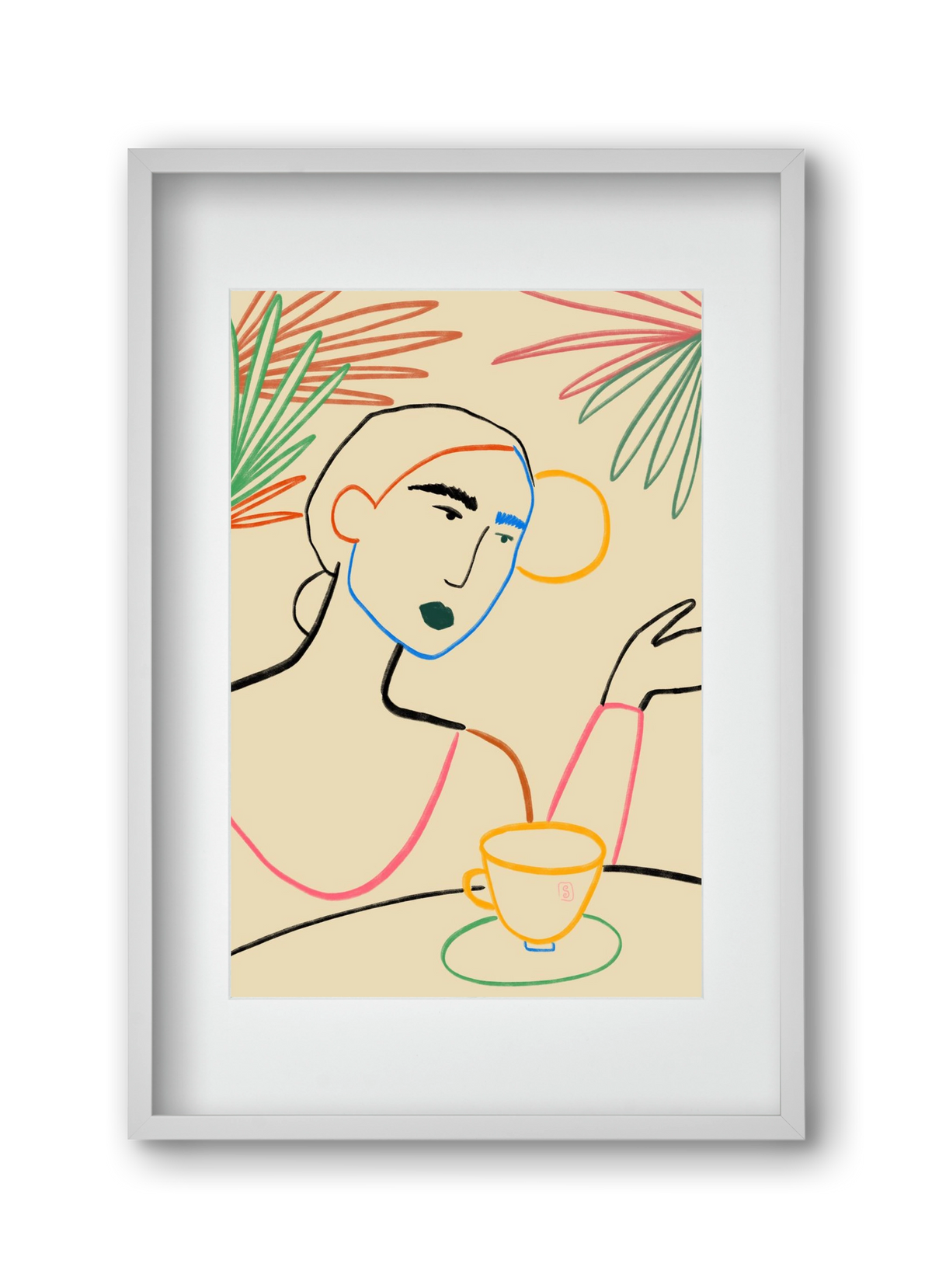 SUNRISE COFFEE, 30x45 cm (20x30 cm), Fehér keret, paszpartuval