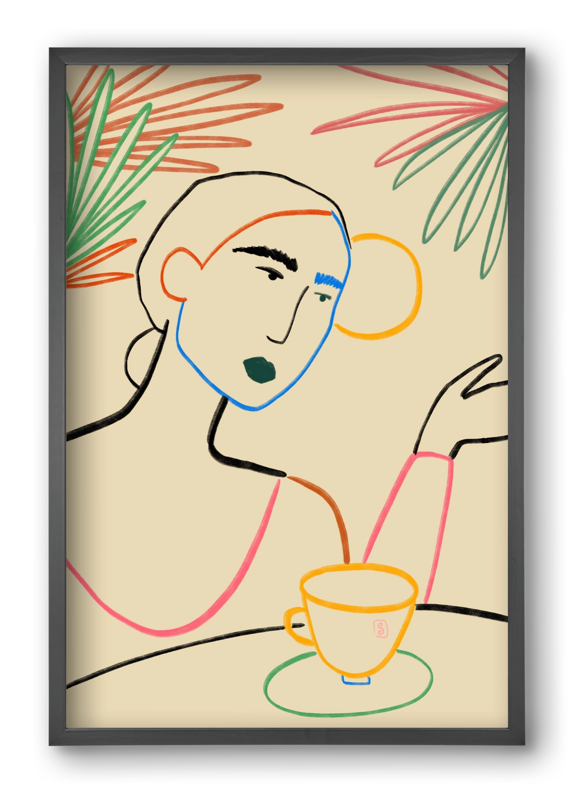 SUNRISE COFFEE, 40x60 cm (40x60 cm), Fekete keret