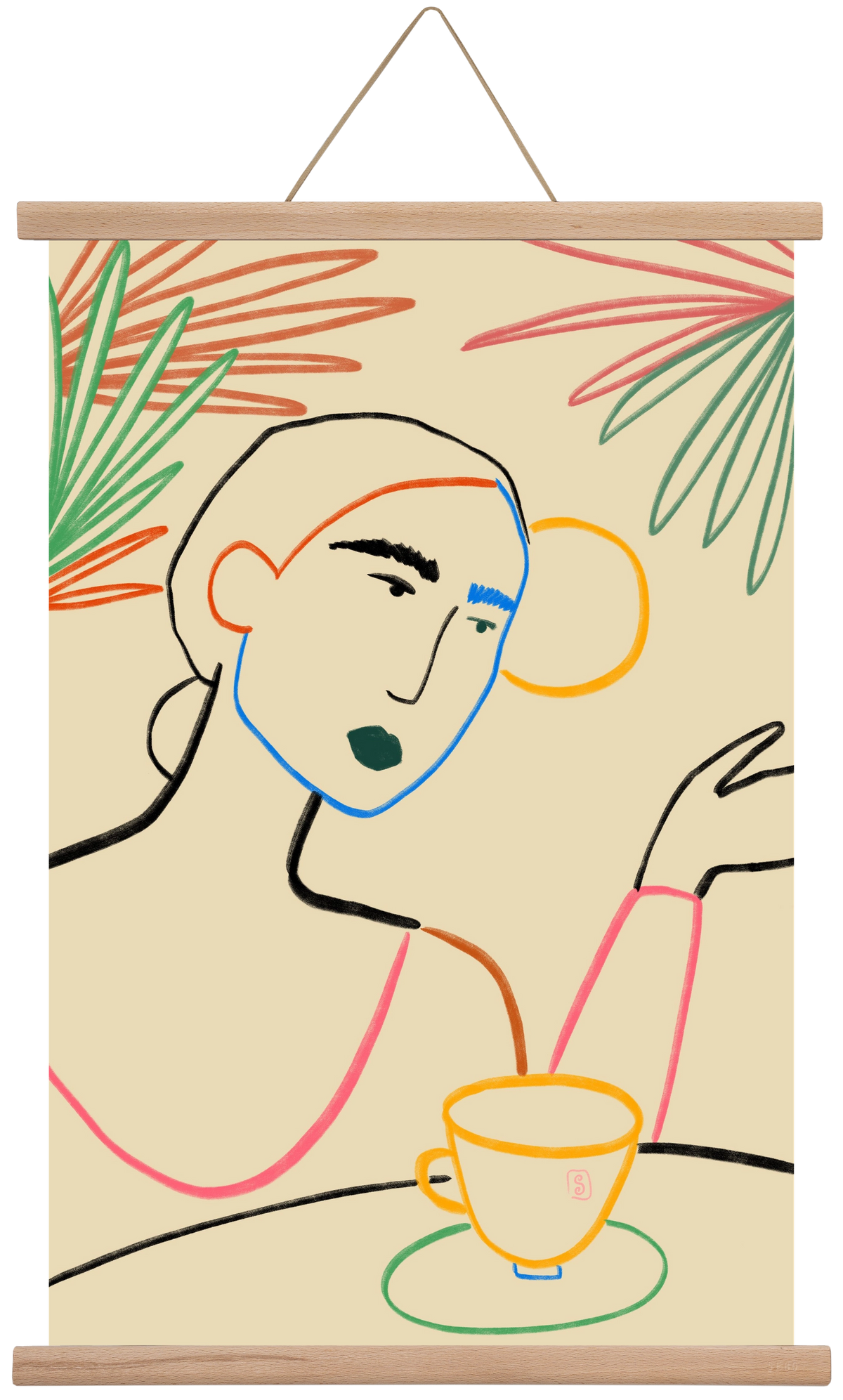 SUNRISE COFFEE, 40x60 cm (40x60 cm), Tölgy akasztó