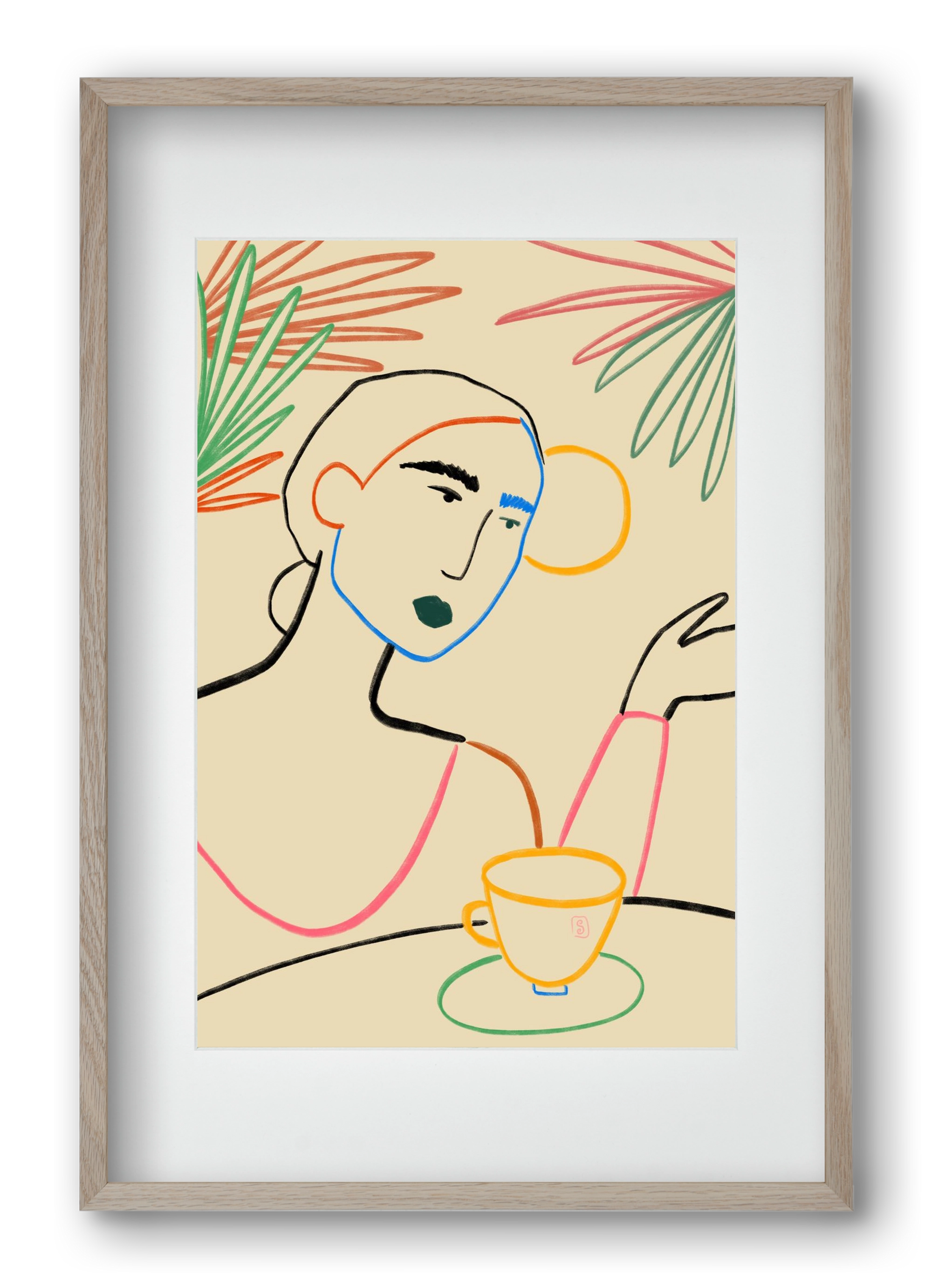 SUNRISE COFFEE, 40x60 cm (30x45 cm), Tölgy keret, paszpartuval