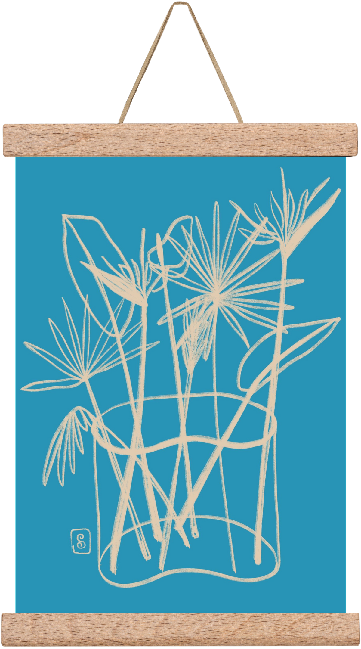 TROPICAL FLOWERS, 20x30 cm (20x30 cm), Tölgy akasztó