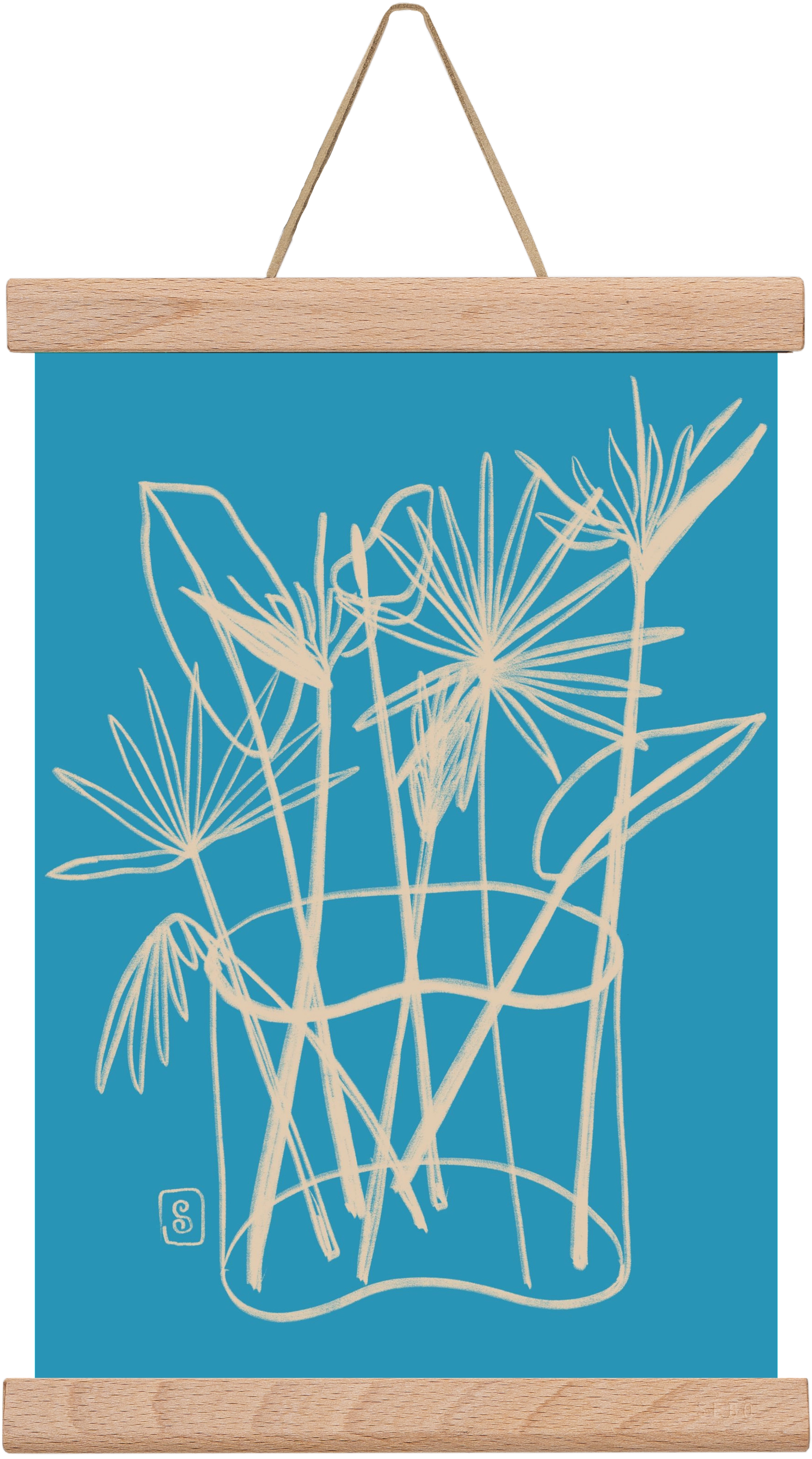 TROPICAL FLOWERS, 20x30 cm (20x30 cm), Tölgy akasztó